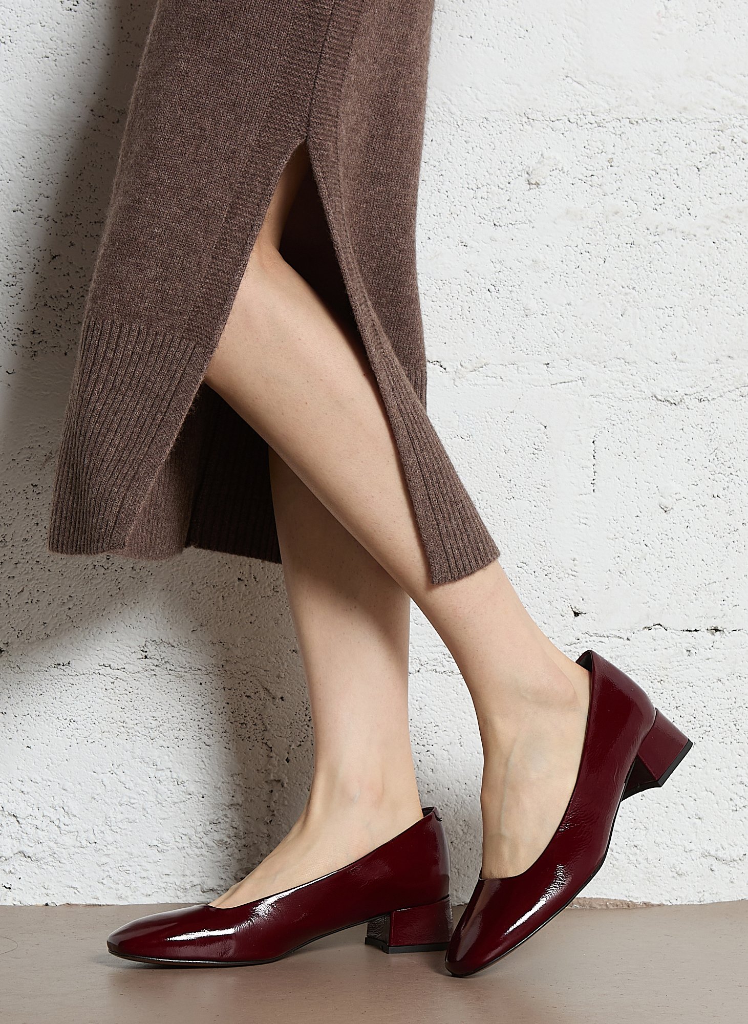 Ballerines à talons en cuir verni JB MARTIN Rouge