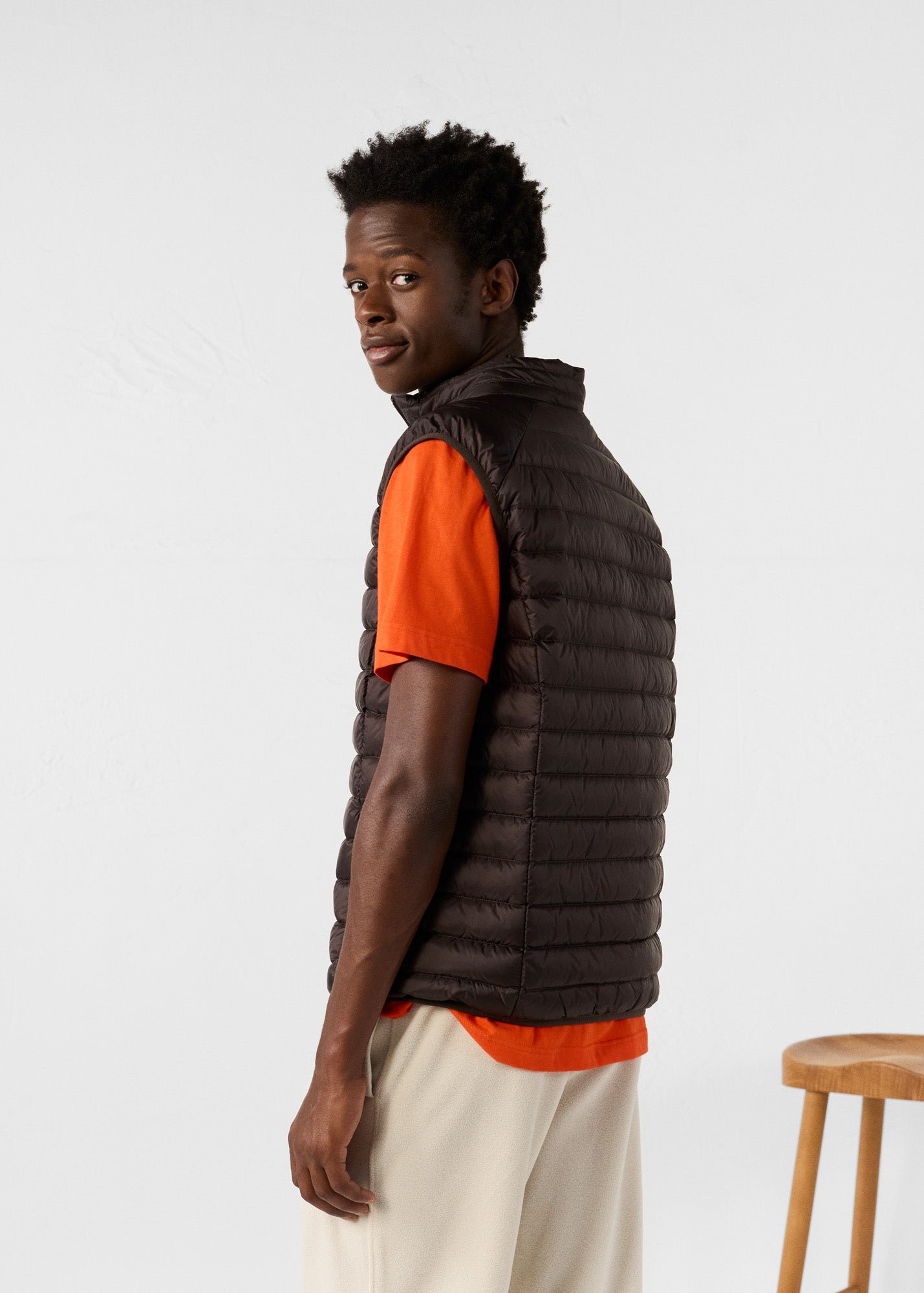 Black sleeveless puffer jacket JOTT Brown