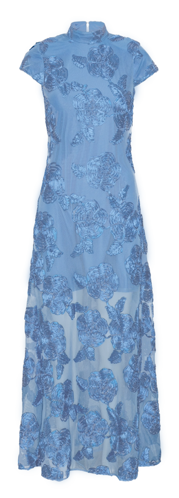 Long dress with short sleeves in patterns ROTATE Blue