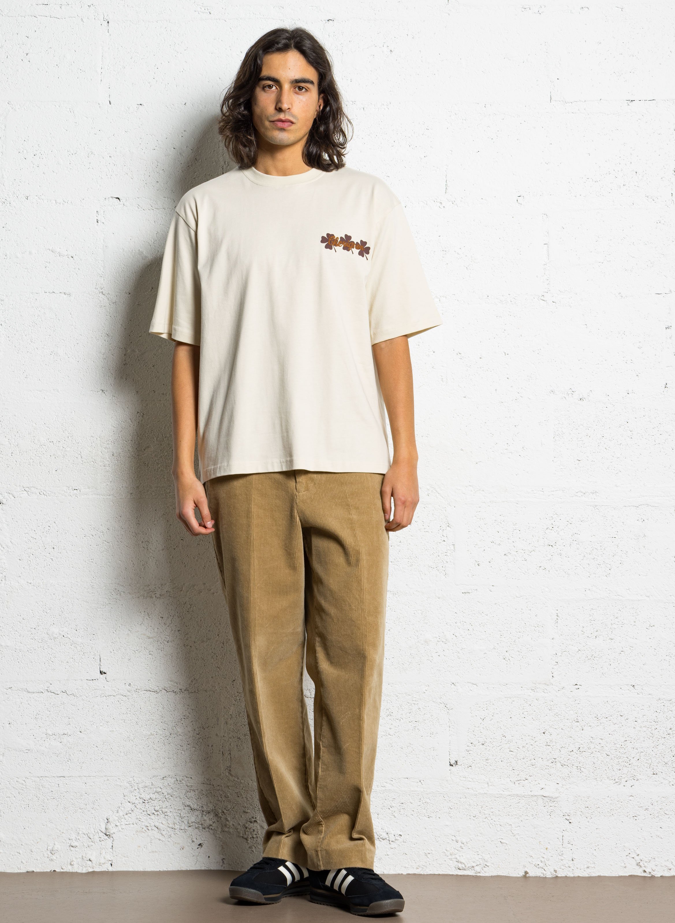 Oversized round neck T-shirt in organic cotton with screen printing CHEVIGNON White