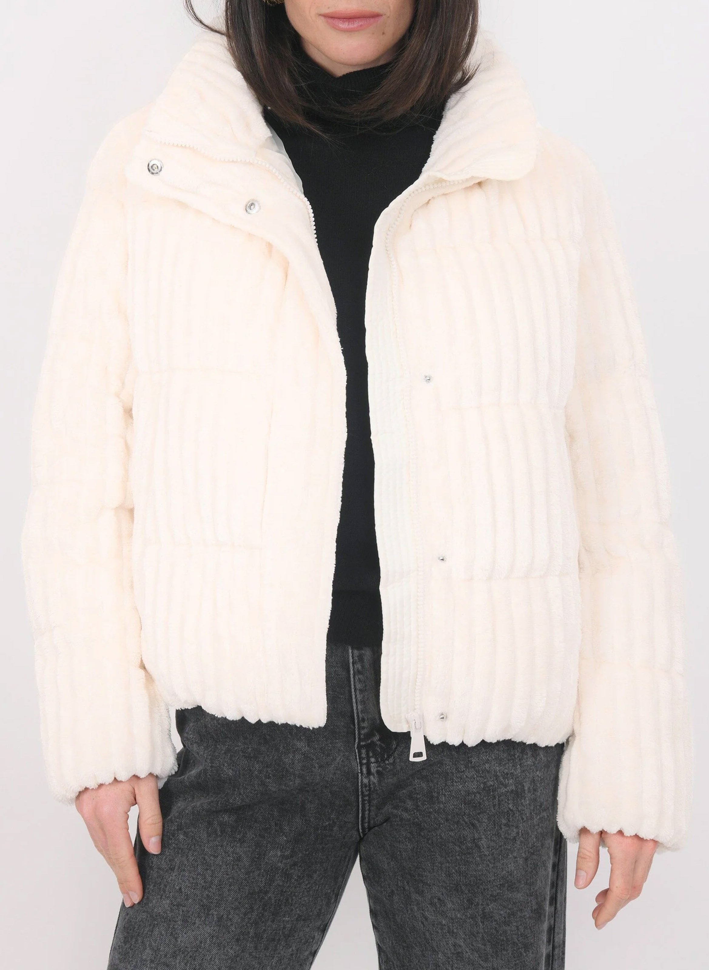 Chaqueta acolchada suave lisa KOOKAI Beige