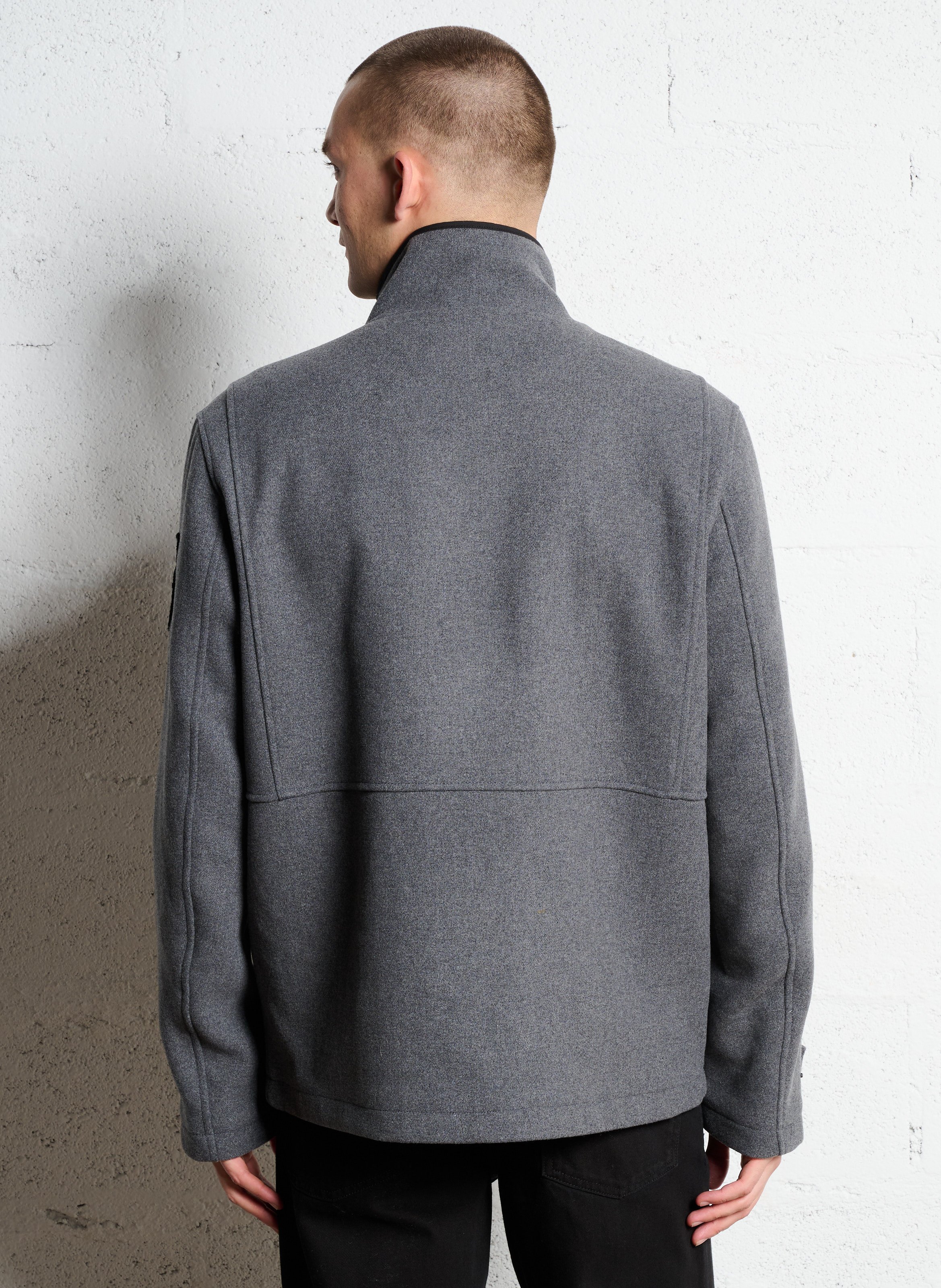 Manteau col montant en laine CHEVIGNON Gris