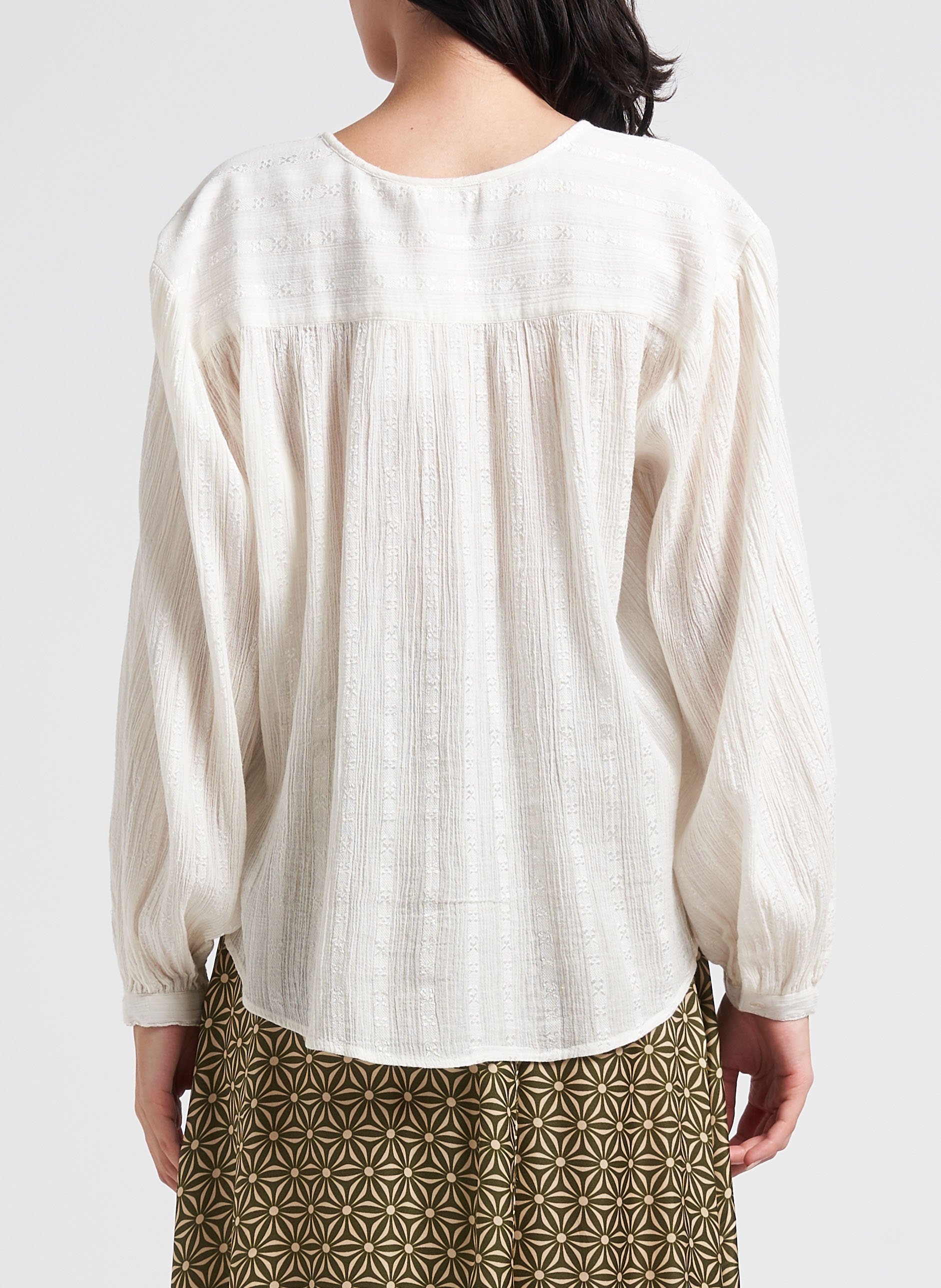 Chemise droite à col tunisien LA PETITE ETOILE Beige