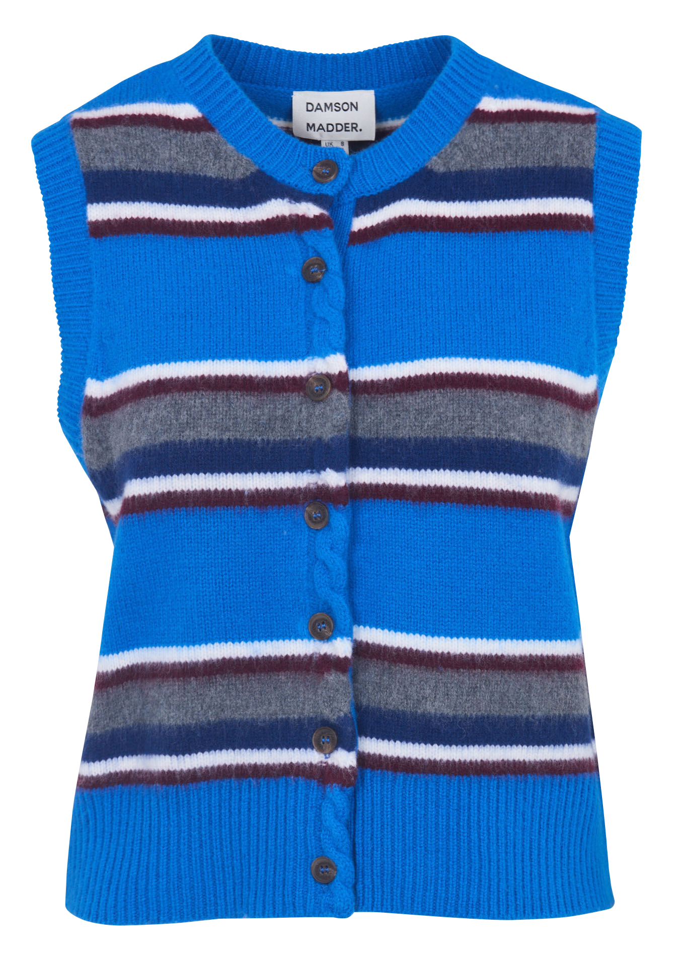 Strickjacke aus Wolle mit Rundhalsausschnitt DAMSON MADDER Blau