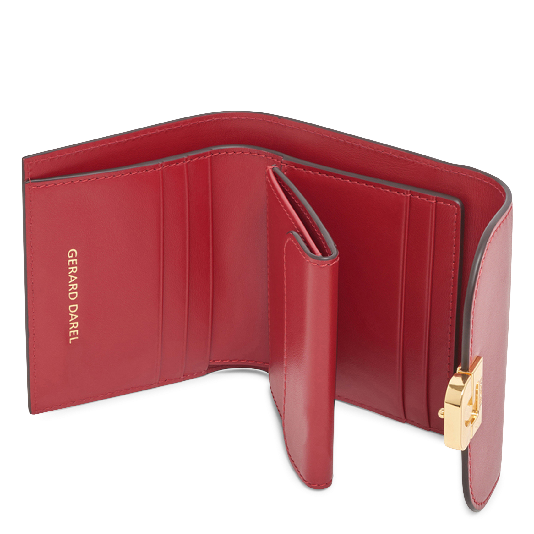 Portefeuille à rabat en cuir uni GERARD DAREL Rouge