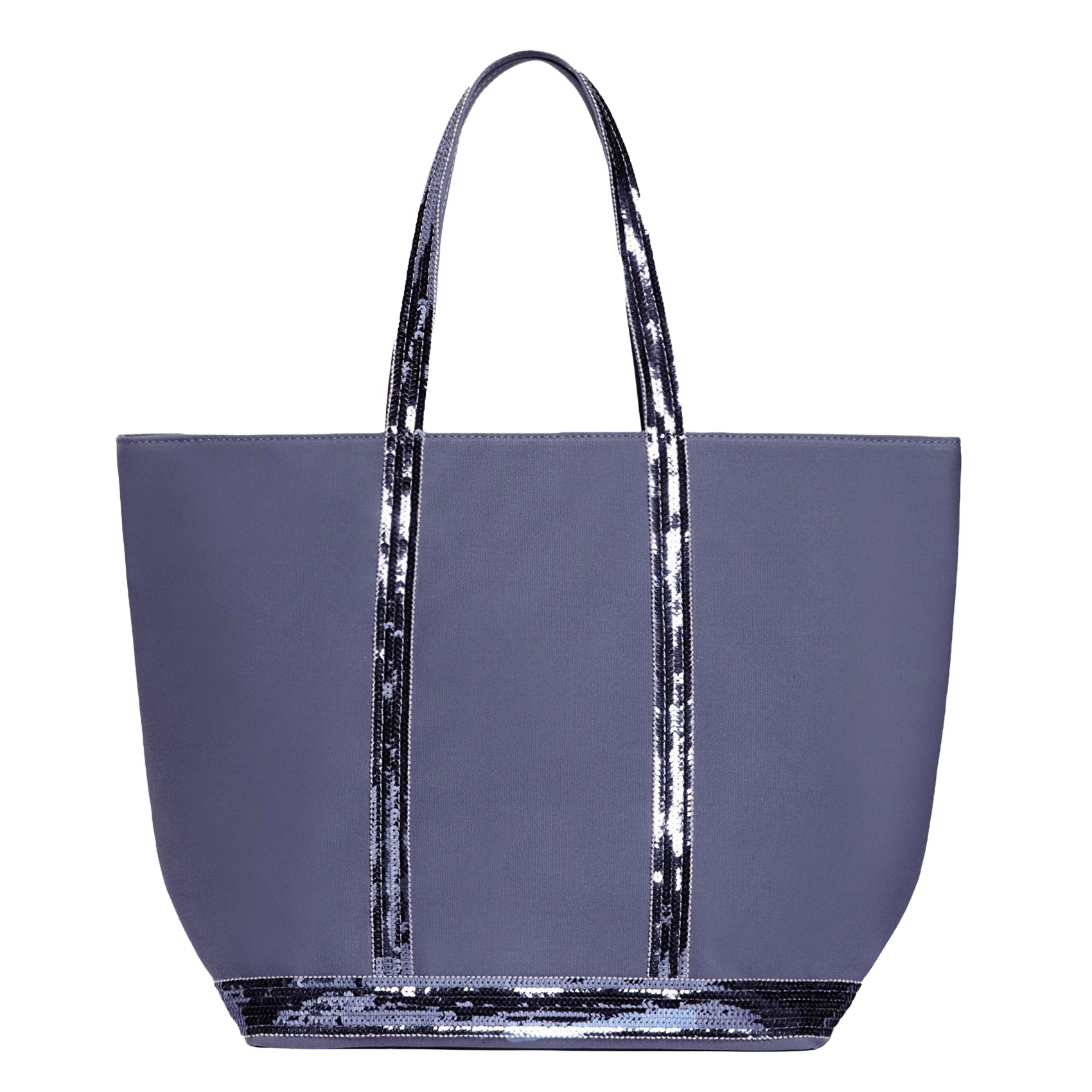 Shopper aus Baumwoll-Canvas mit Pailletten CABAS L Pervenche