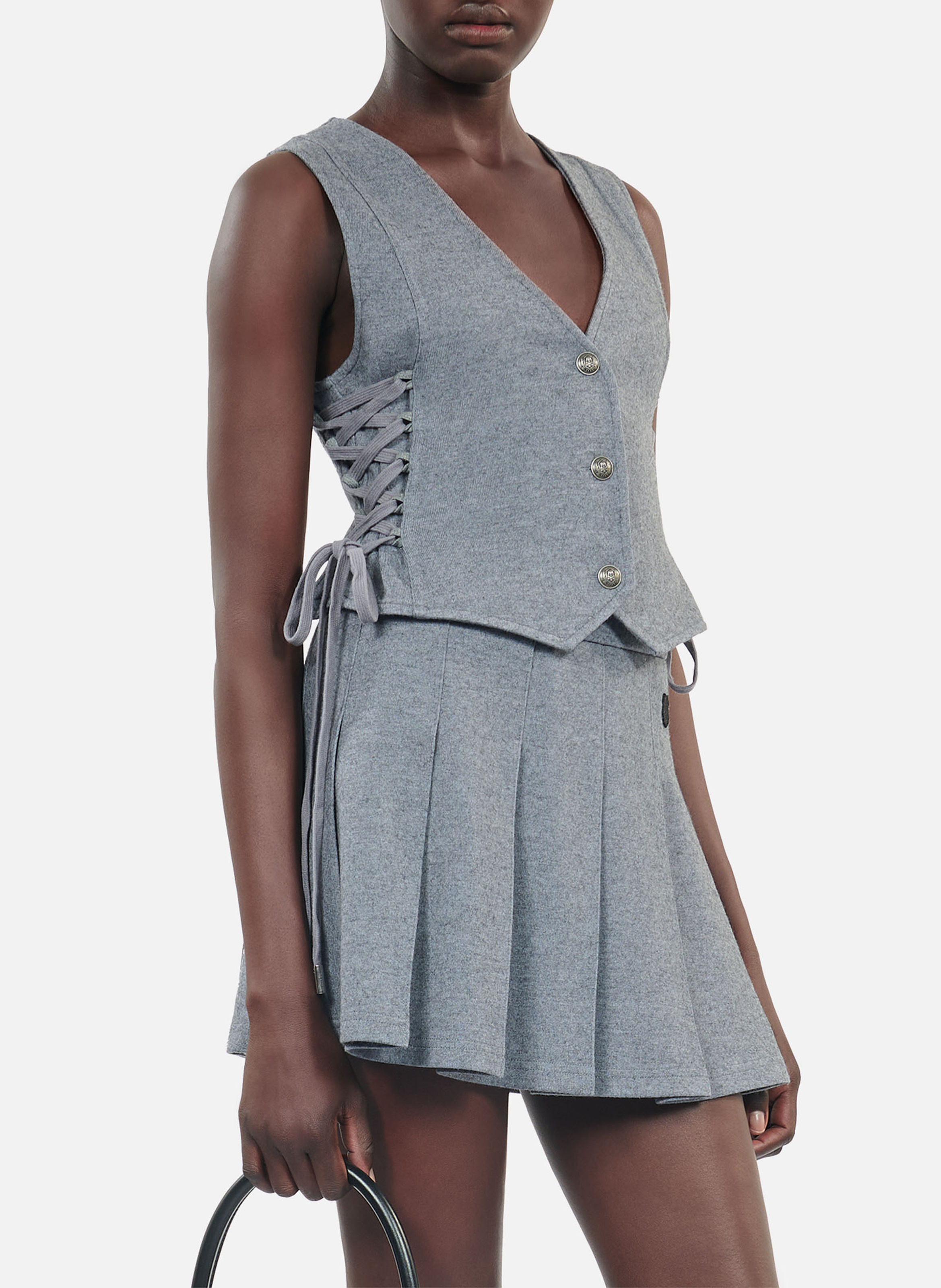 Katoenen vest met V-hals en lange mouwen THE KOOPLES Grijs