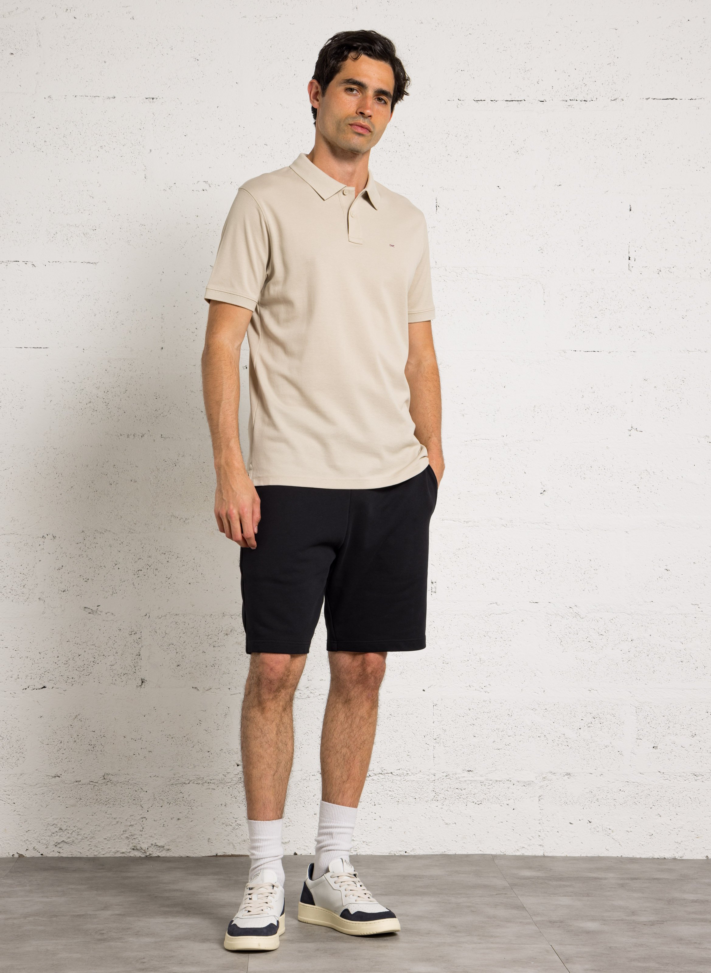 Straight cotton polo shirt EDEN PARK Beige