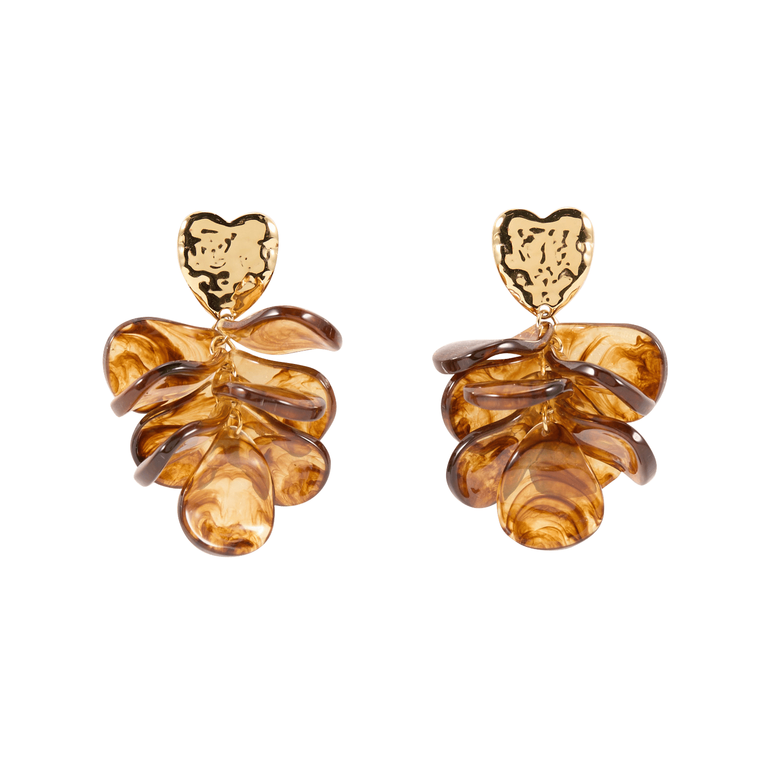 Mixed resin earrings AU PRINTEMPS PARIS Brown