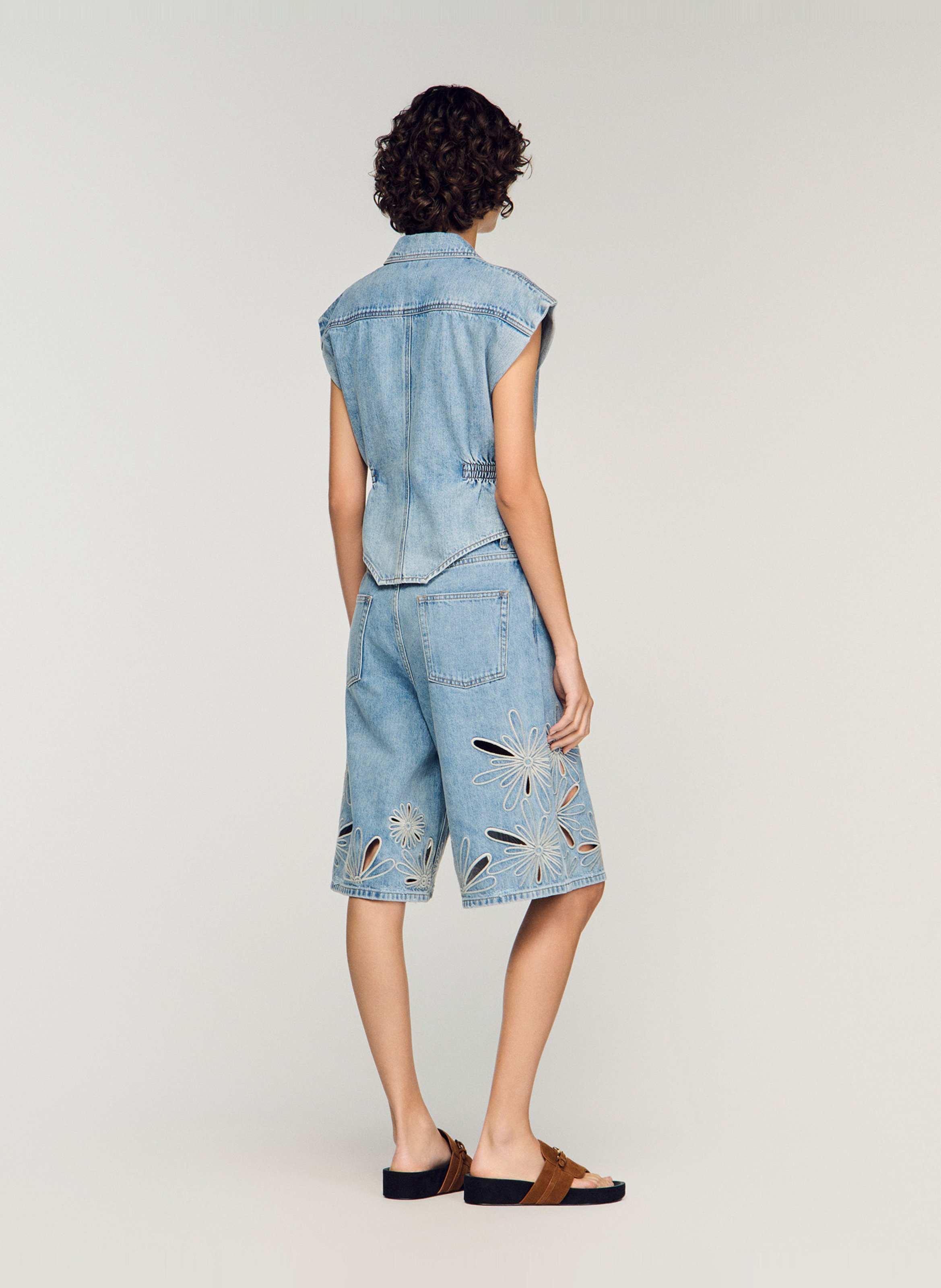 Blazer top in denim SANDRO Blauw