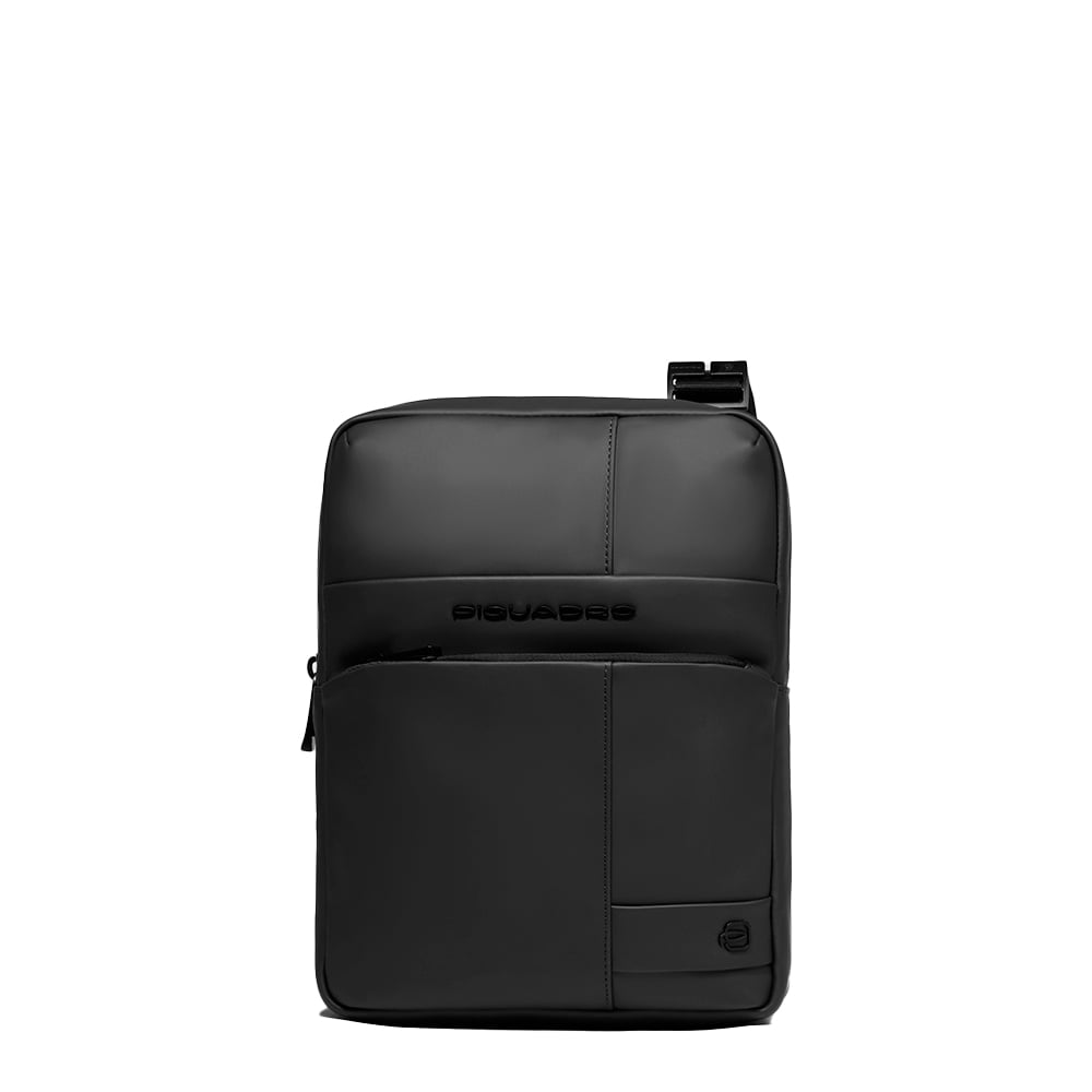 Men's iPad® bag in water-repellent rubber-effect canvas with RFID protection PIQUADRO