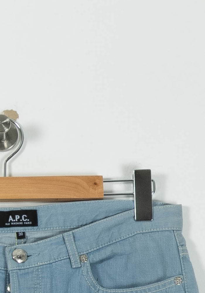 Cropped slim jeans with studs A.P.C - Seconde main Blue