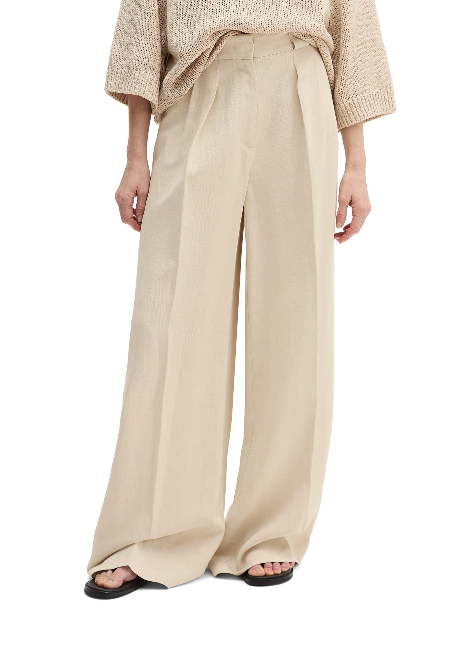 Rechte pantalon met plooien MARC O'POLO Beige