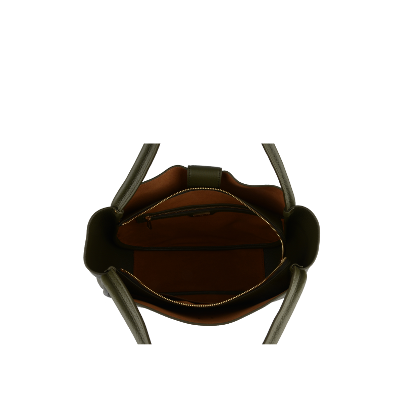 Calfskin leather shoulder bag Green