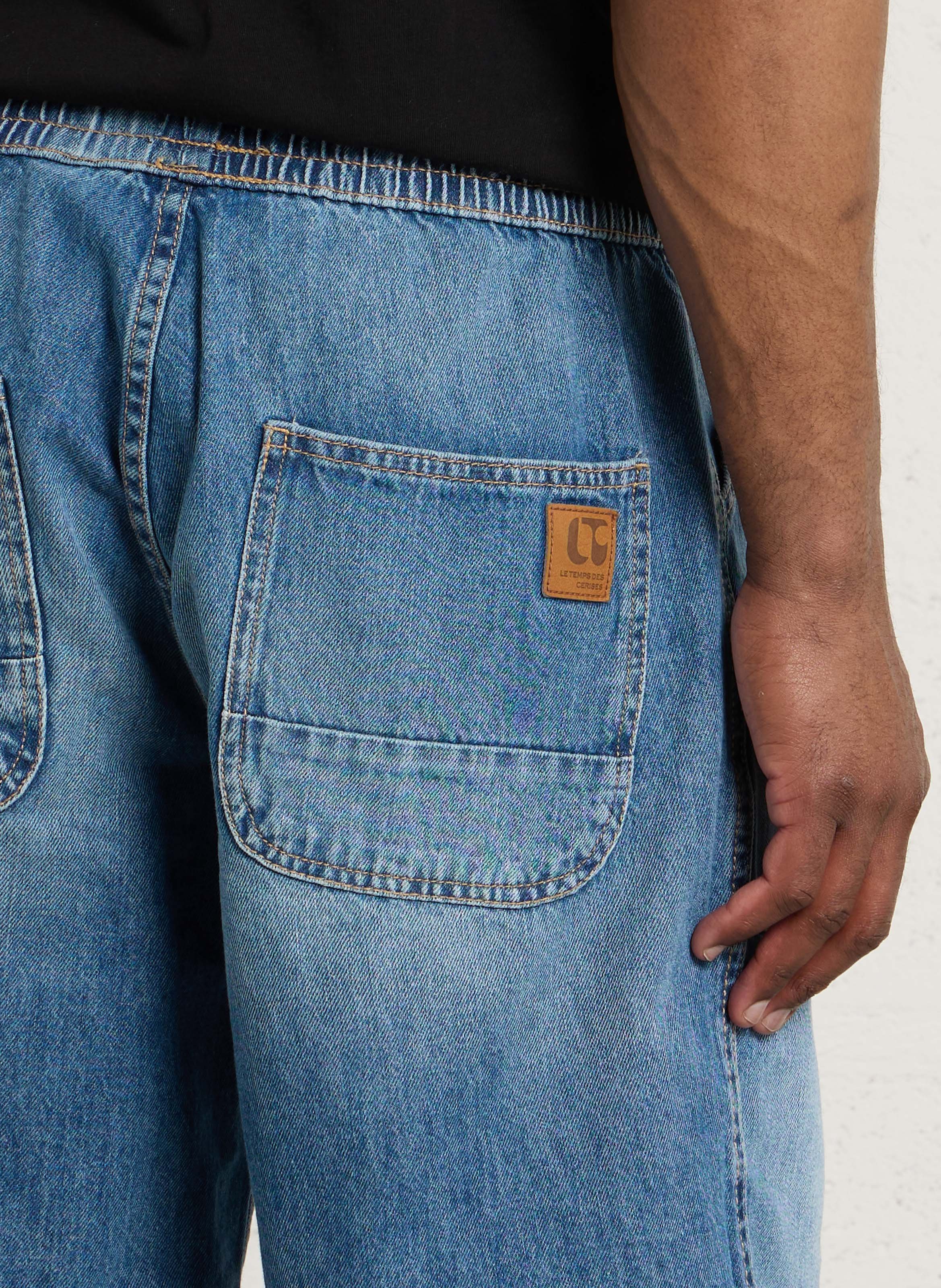 Bermuda droit en coton  LE TEMPS DES CERISES Bleu