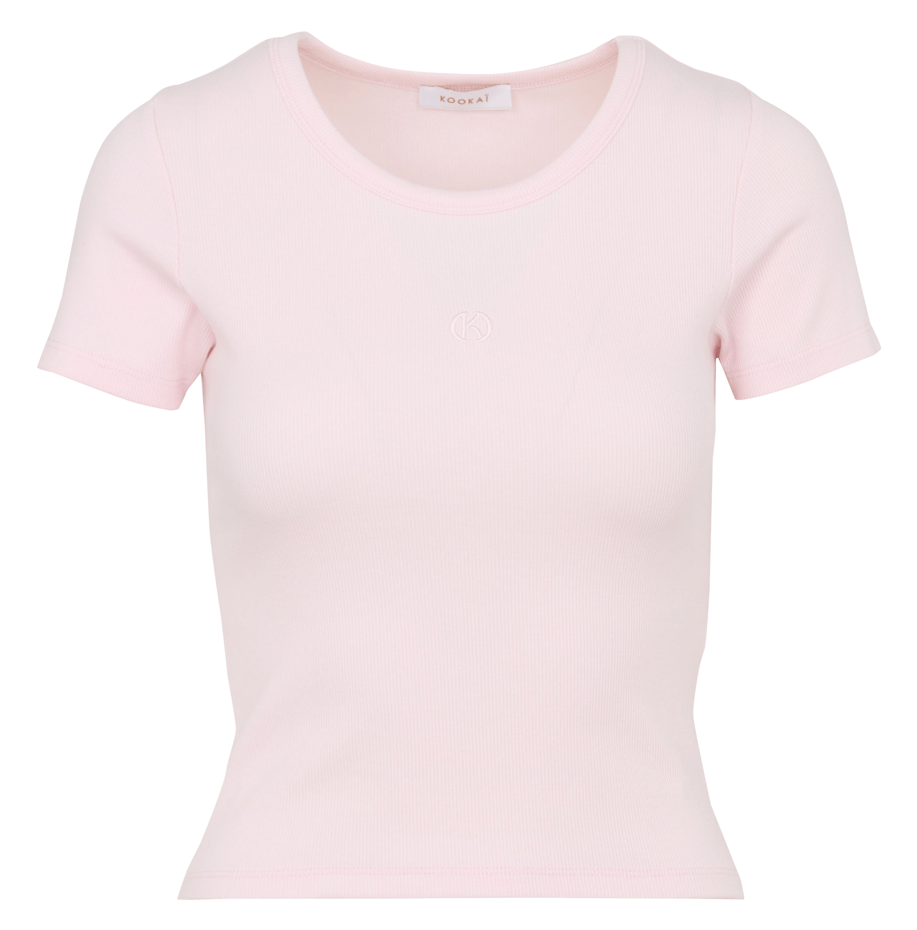Eng anliegendes geripptes T-Shirt KOOKAI Rosa