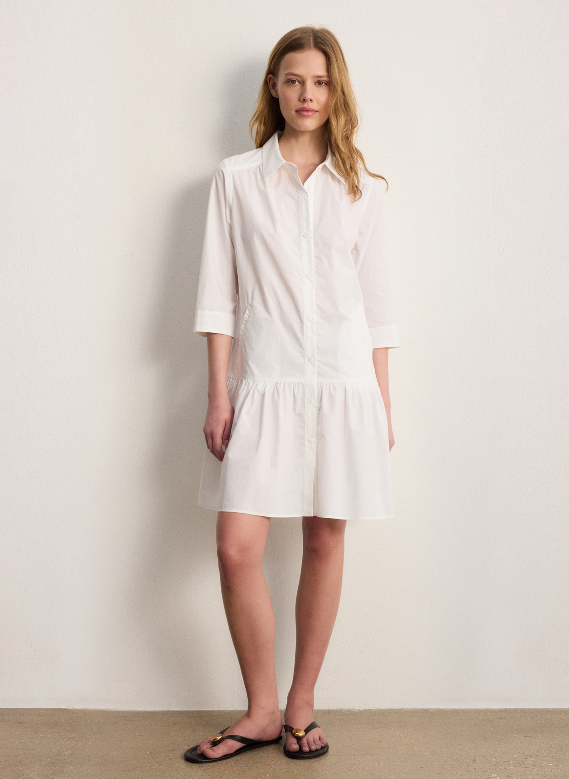 Robe courte col classique en coton  PABLO