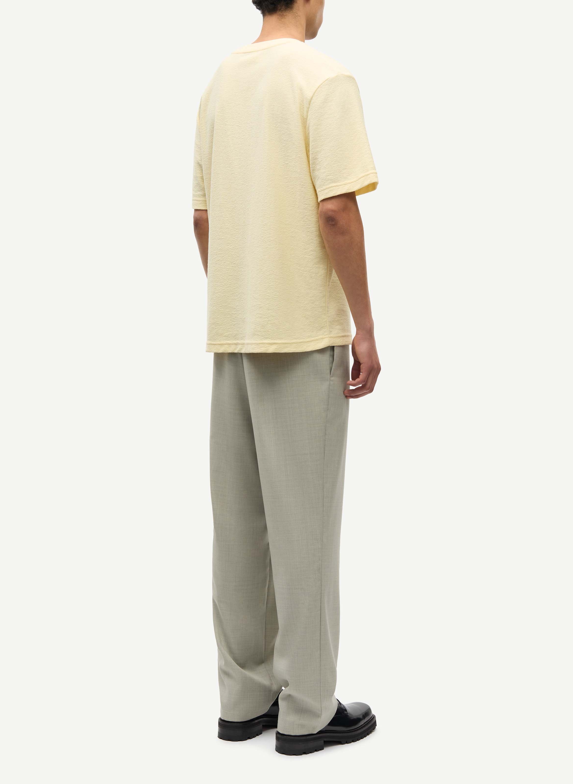 Carrotbroek van wolmix Beige