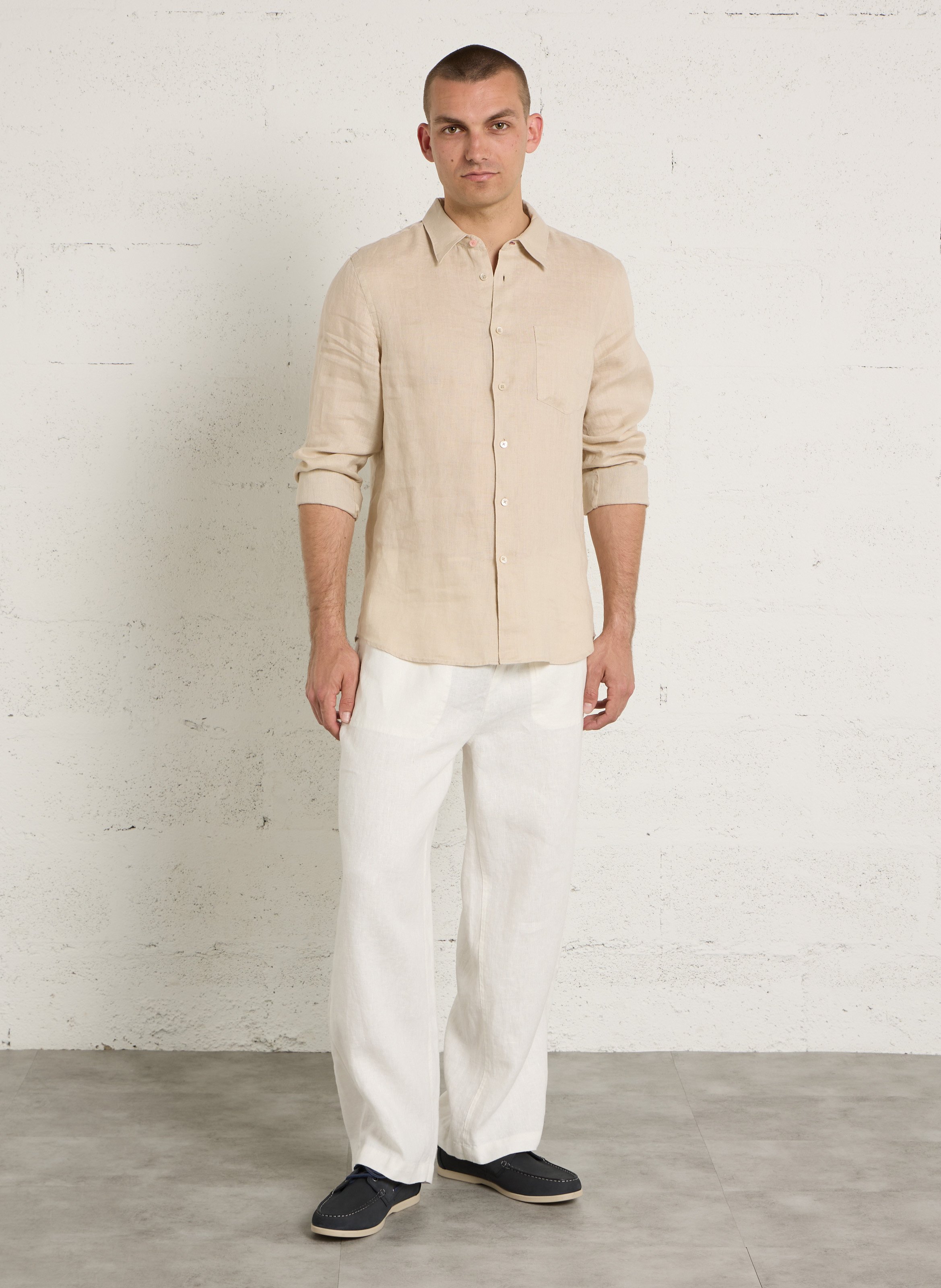 Straight-fit, linnen overhemd PAUL SMITH Beige