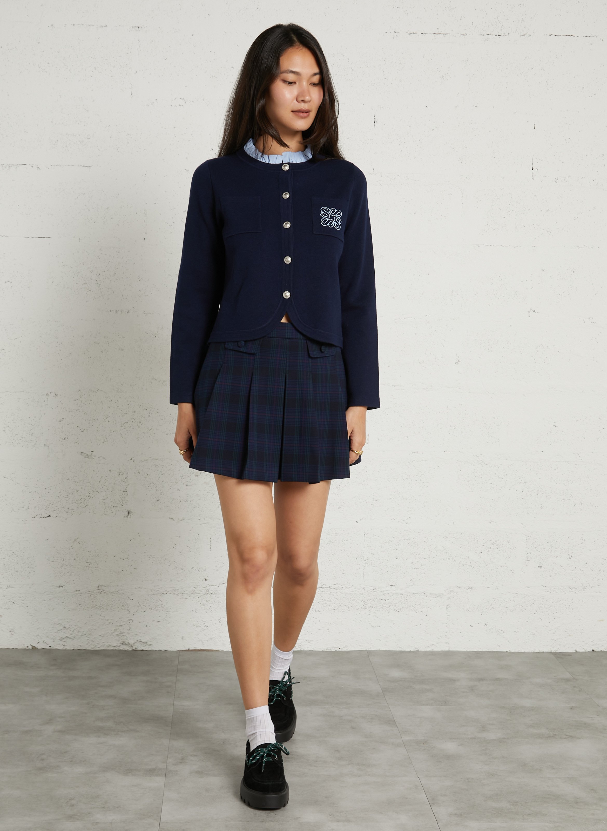 Gilet droit col rond SUNCOO Bleu