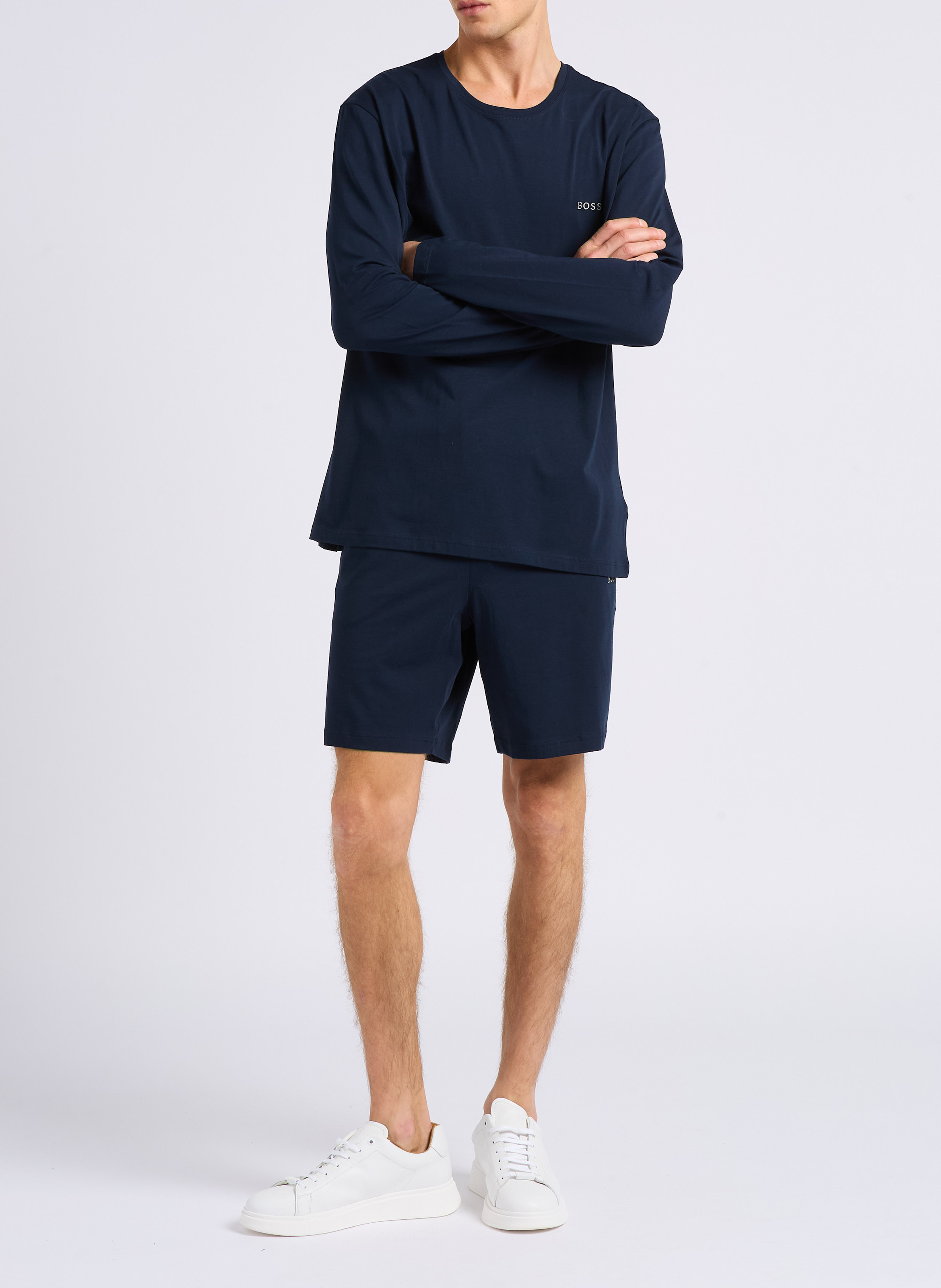 Cotton-blend pajama shorts BOSS Blue