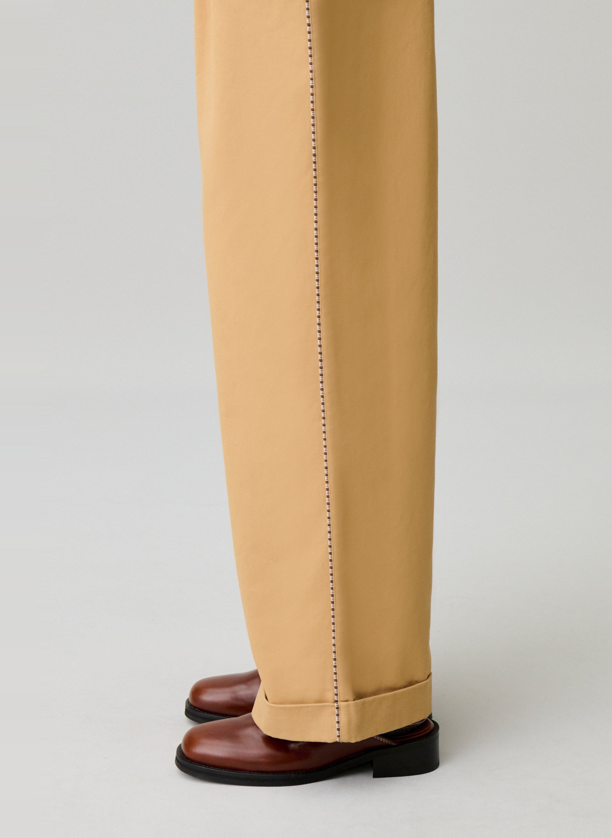 Pantalon large taille haute CLAUDIE PIERLOT Beige