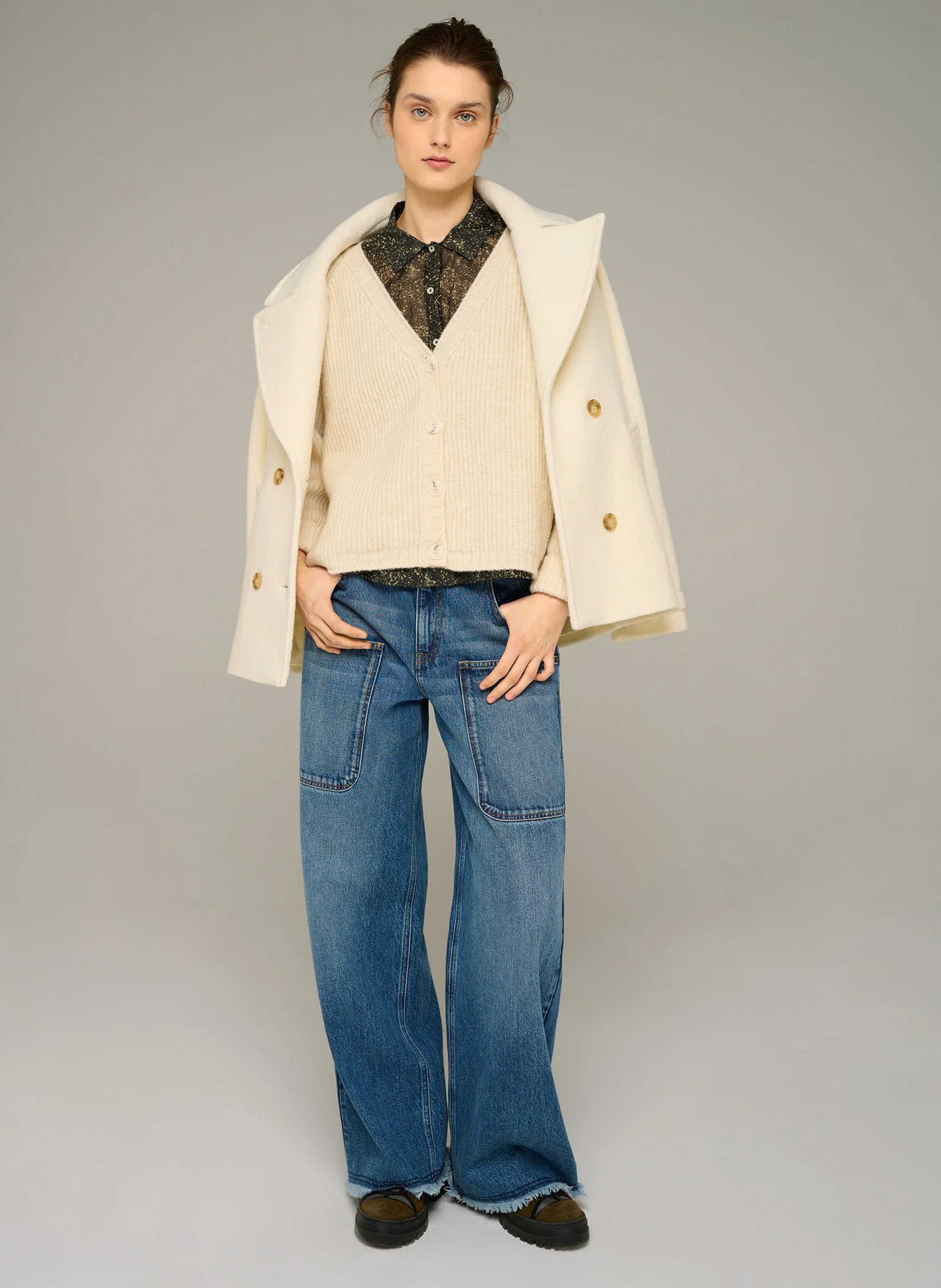 Weite Jeans aus Baumwoll-Mix COTELAC ACOTE Blau