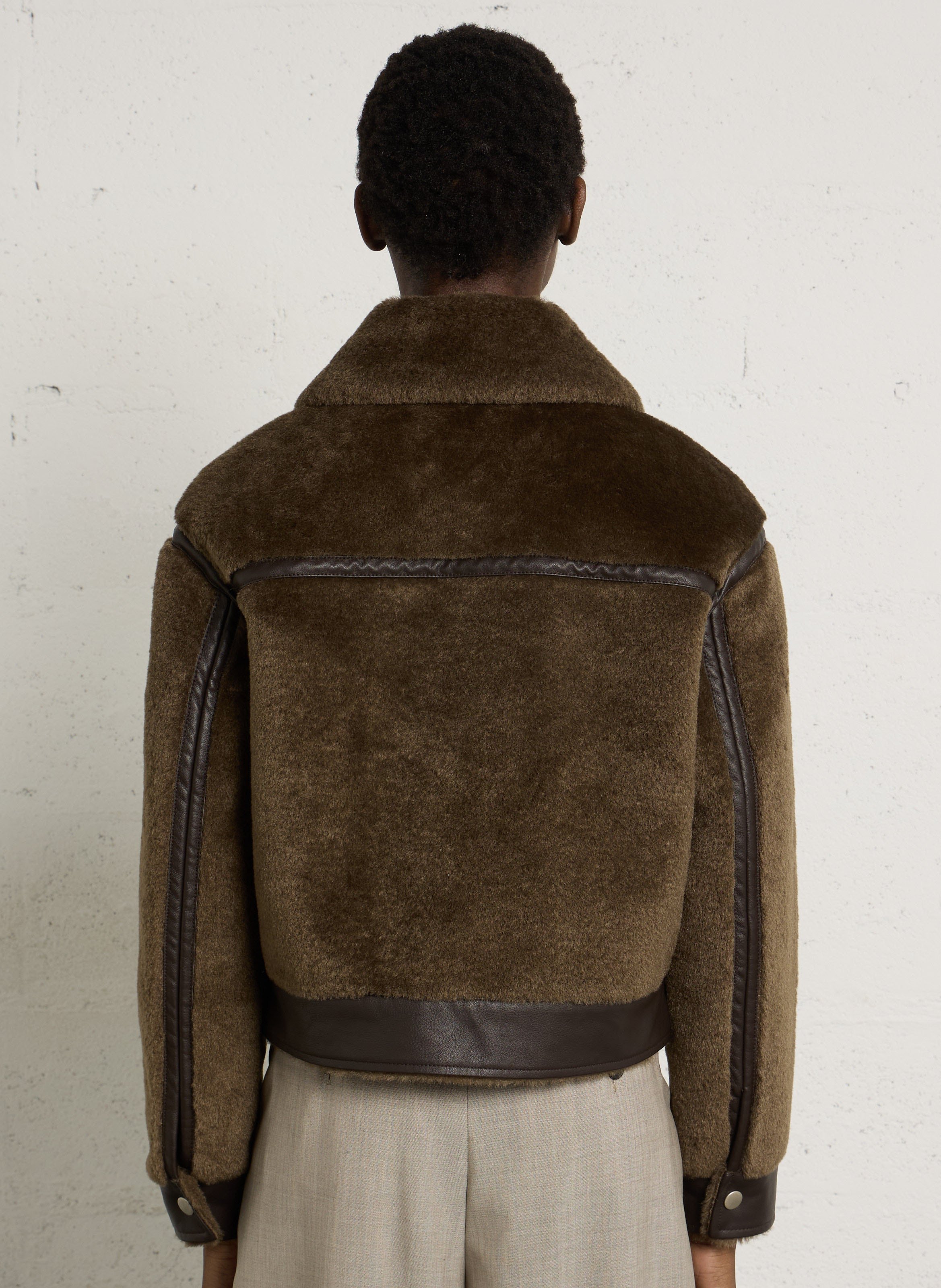 Blouson col classique effet fourrure BELLEROSE Marron