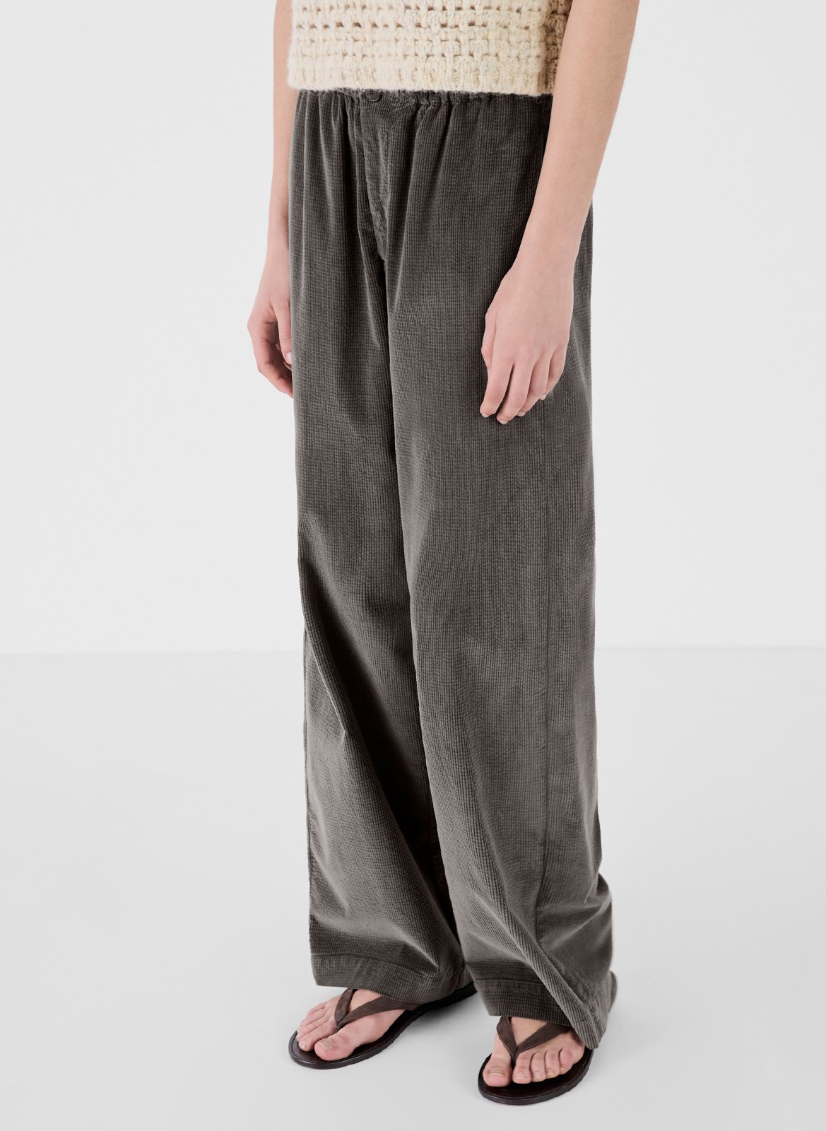 High-waisted cotton pants MASSCOB Green
