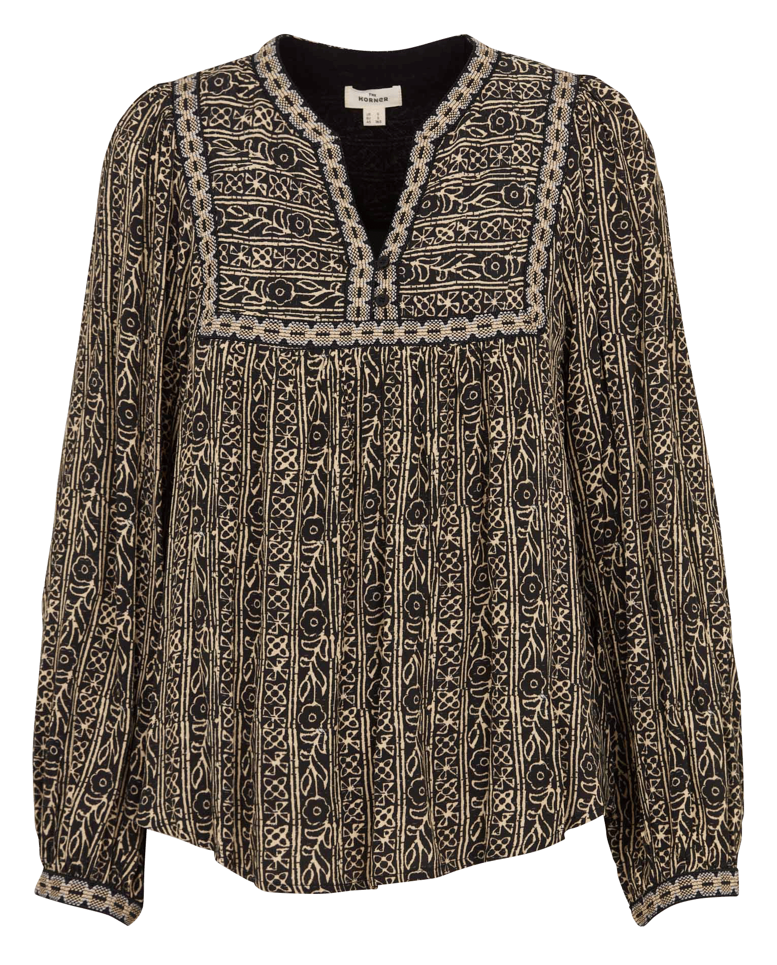 Blouse met tuniekhals THE KORNER Zwart