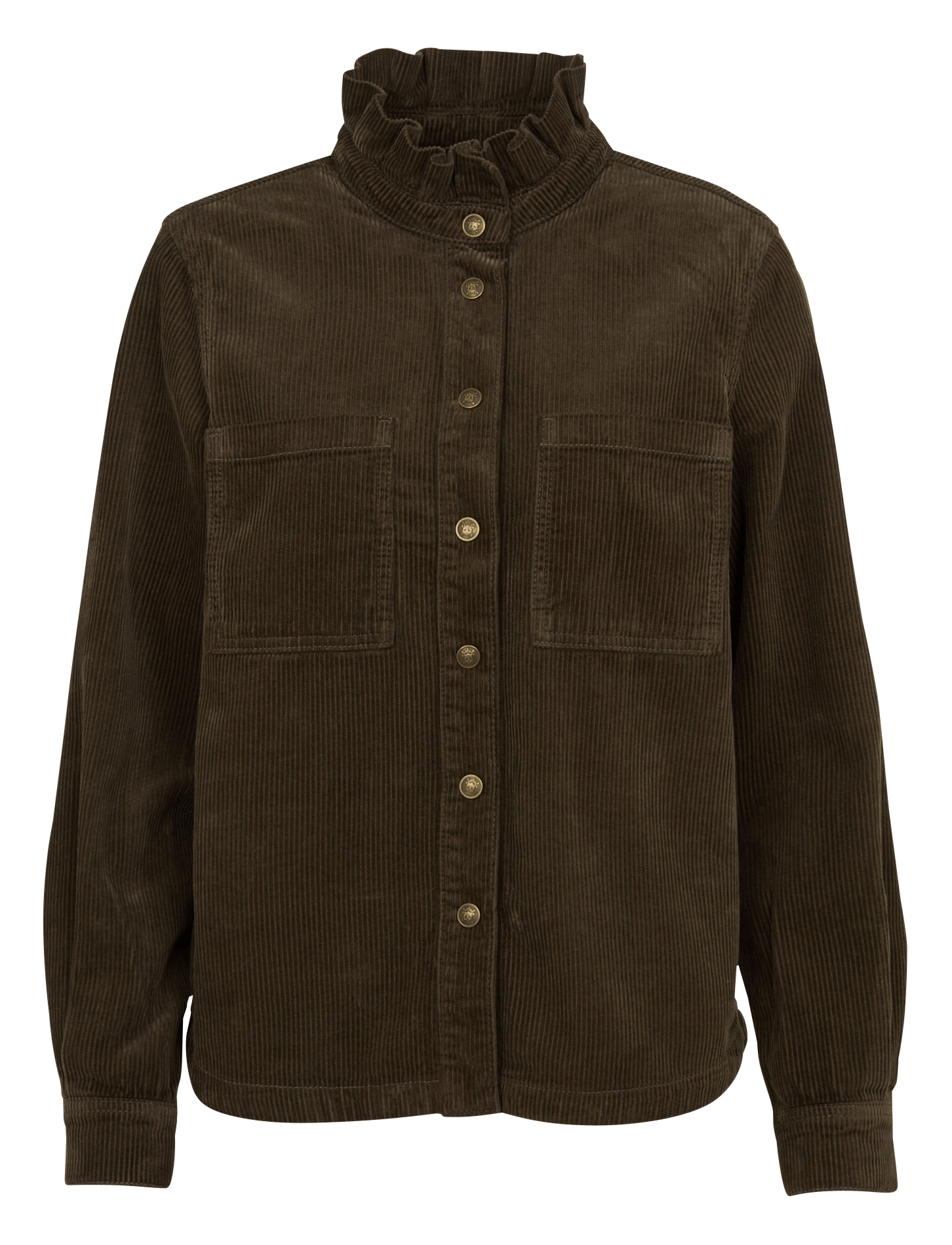 Effen geribbelde katoenen blouse MAISON 123 Kaki