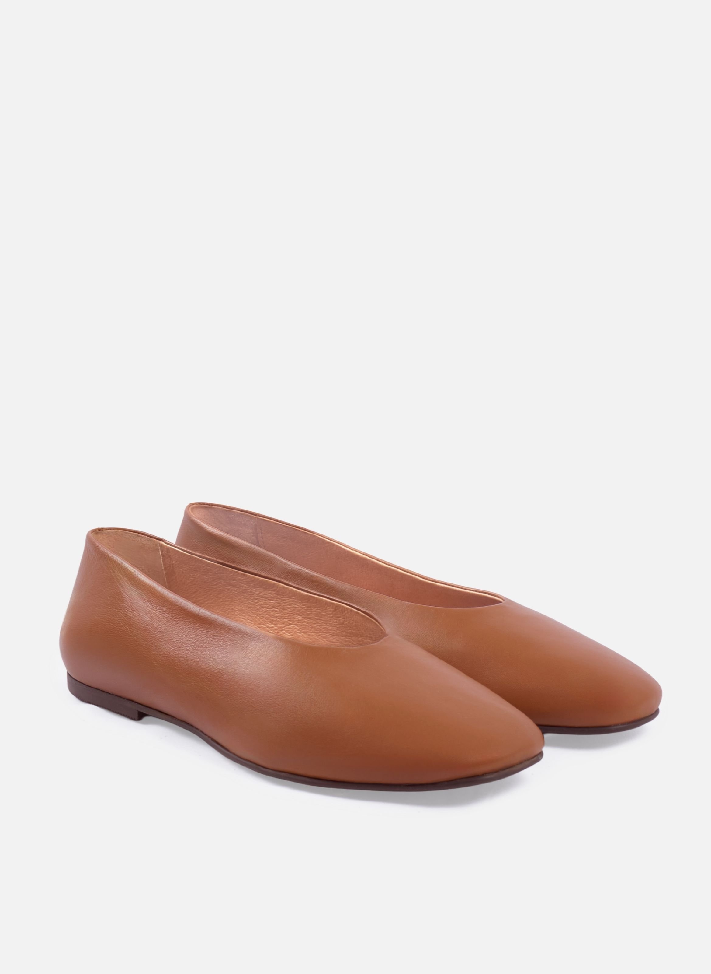 Ballerines souples paola leather | Brown JULES & JENN Women
