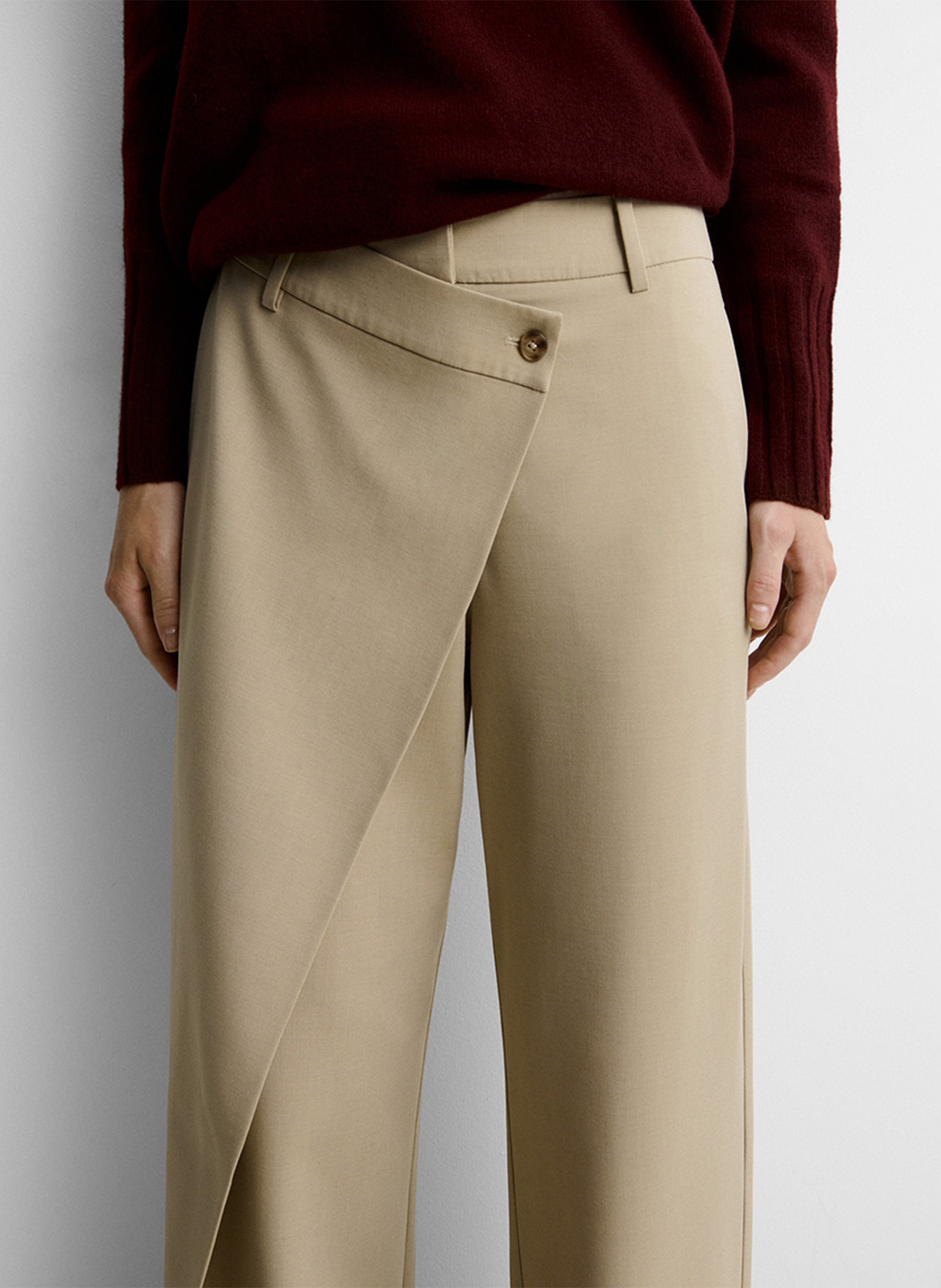 Asymmetric wide-leg trousers SIMORRA Beige