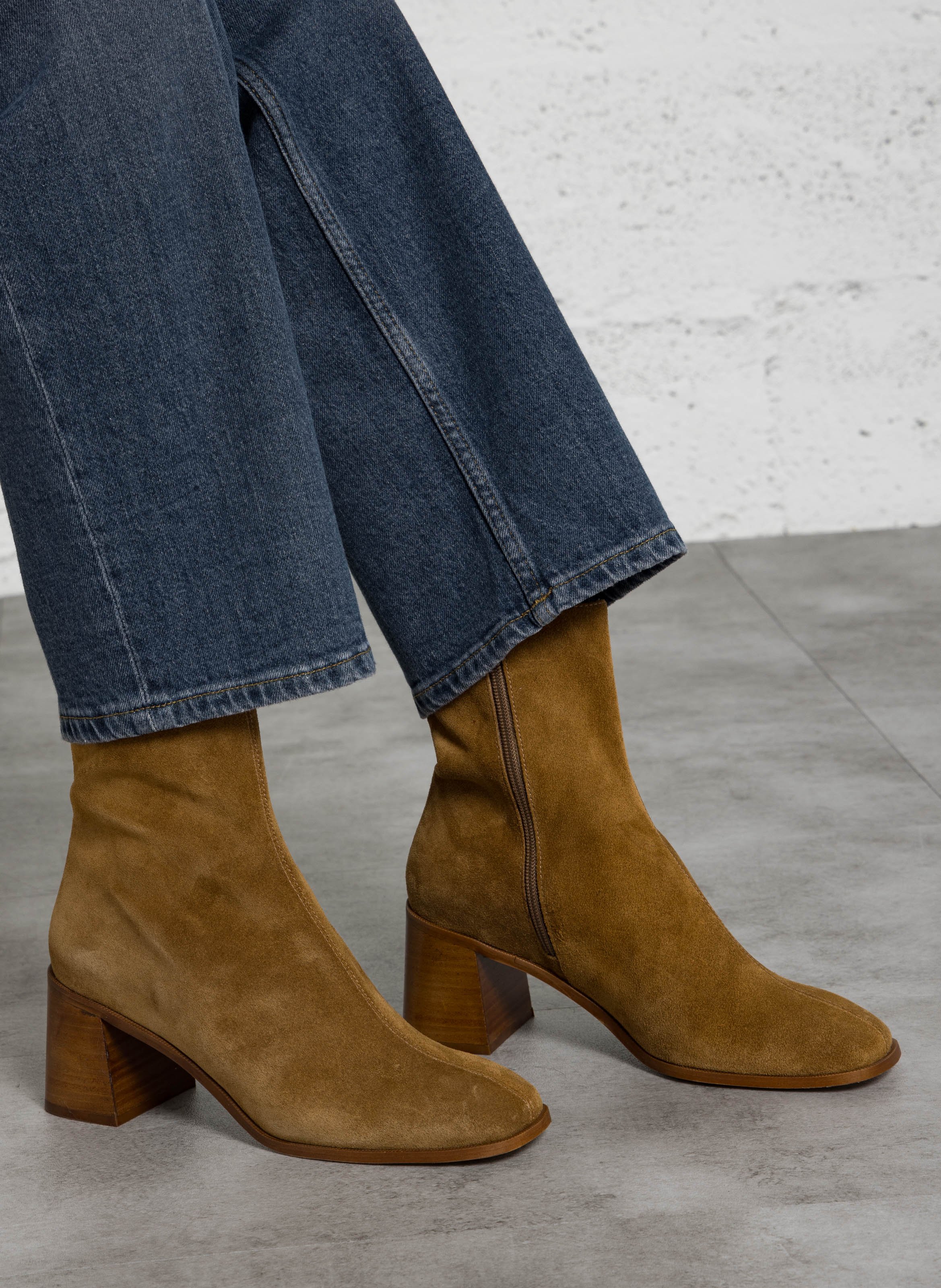 Leather mid-calf boots MELLOW YELLOW Brown