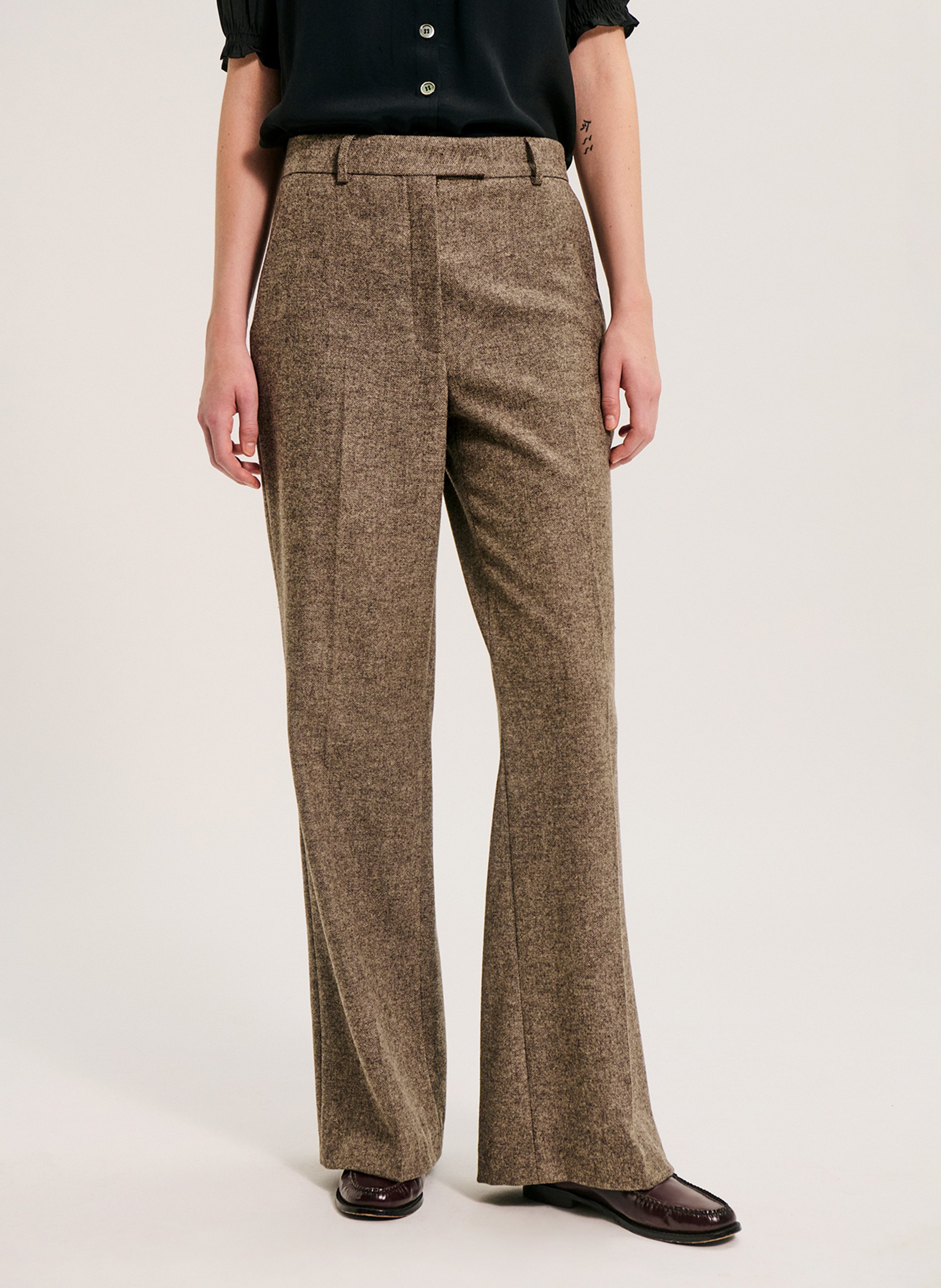 Gerade geschnittene Strickhose PABLO Braun