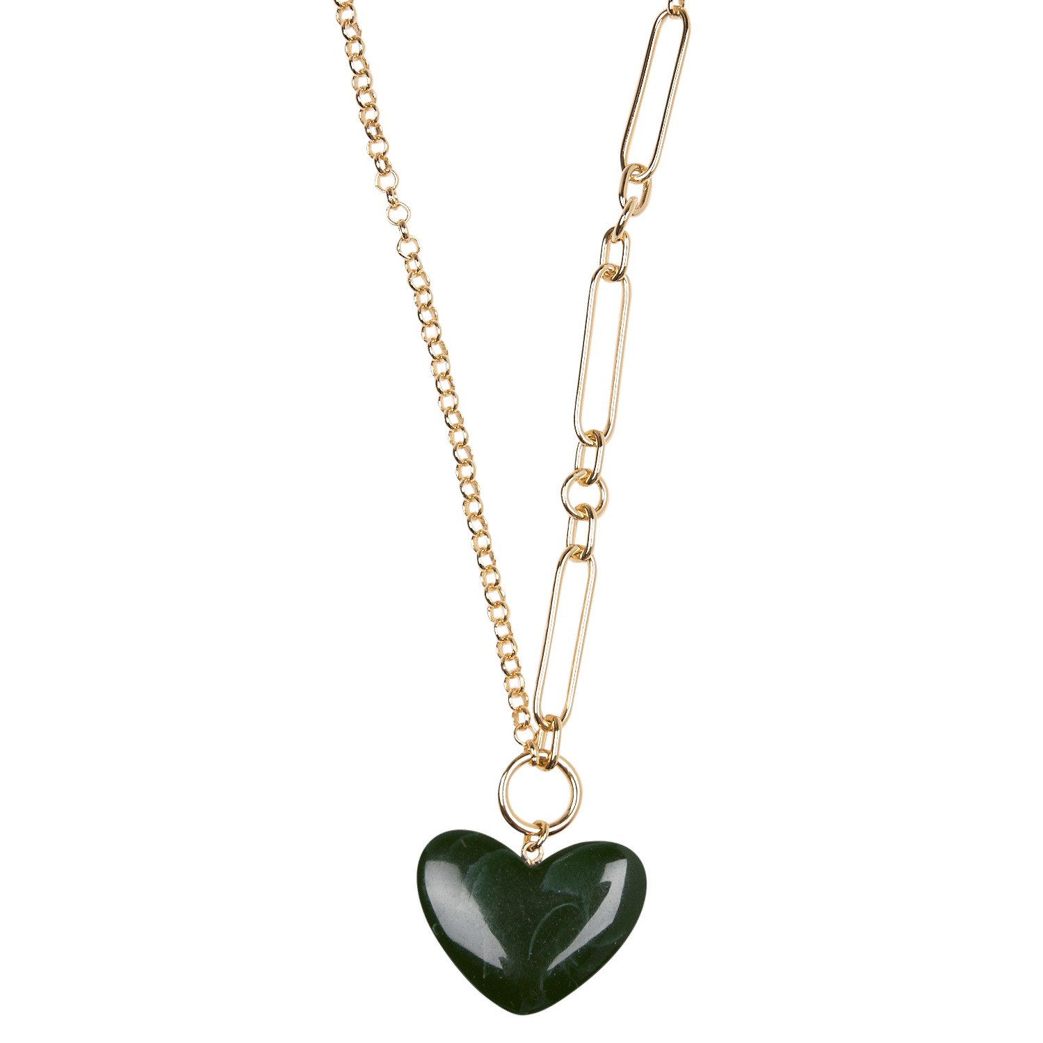 Ketting van verguld messing | Groen FEEKA Dames