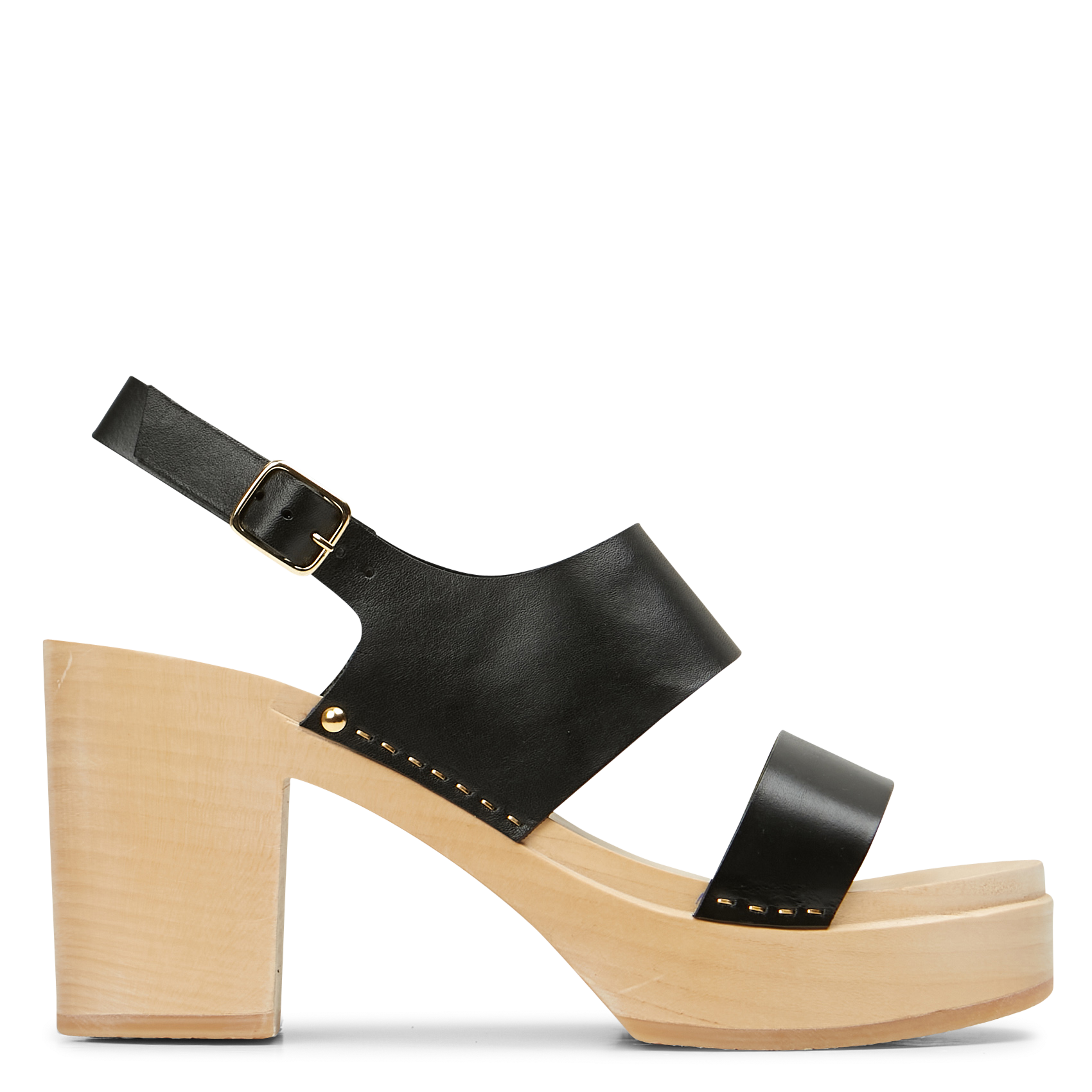 Sabots à talon en cuir de vachette SABOTS YOUYOU Noir