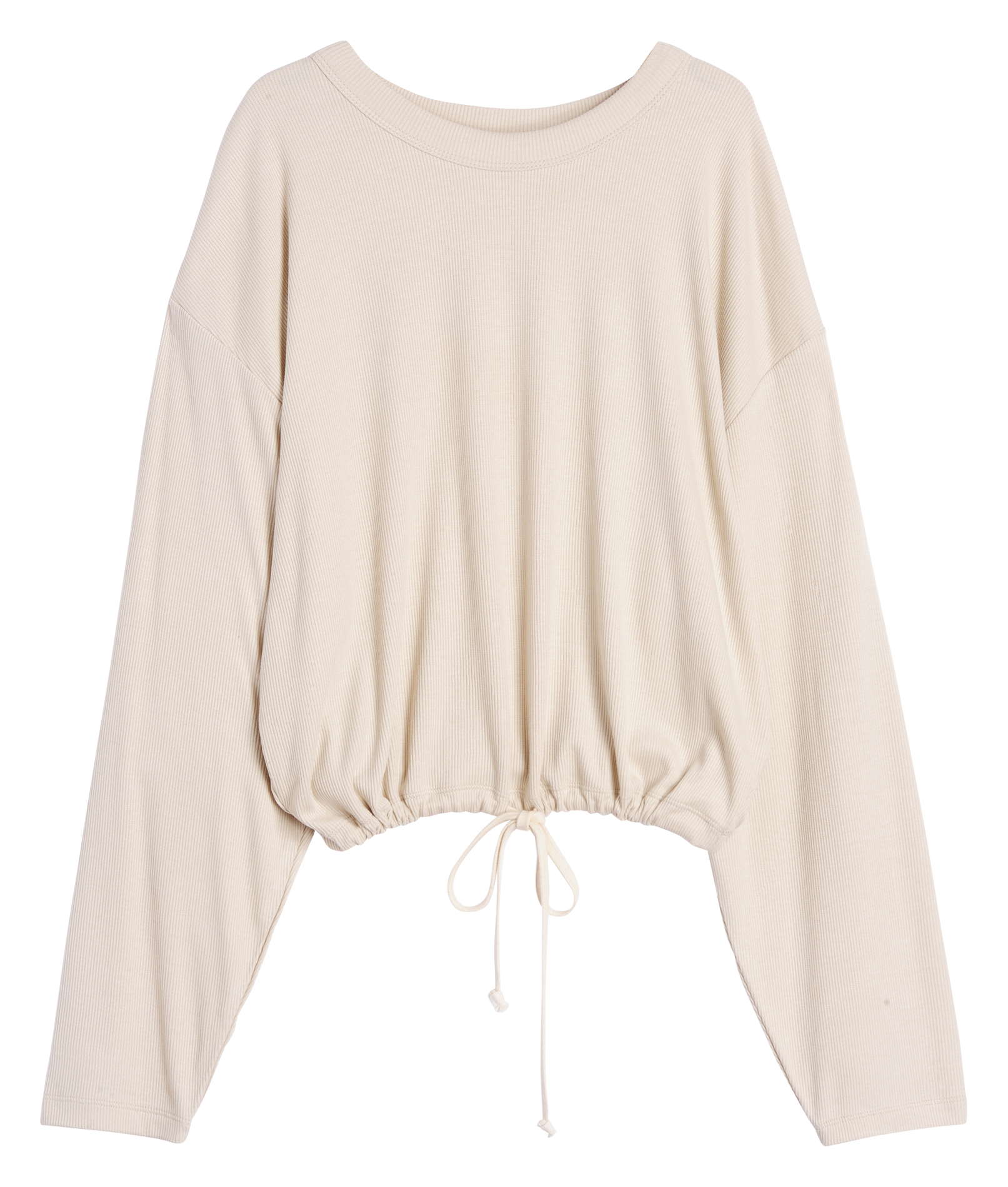 Kurzes, geripptes Sweatshirt ICONE Beige