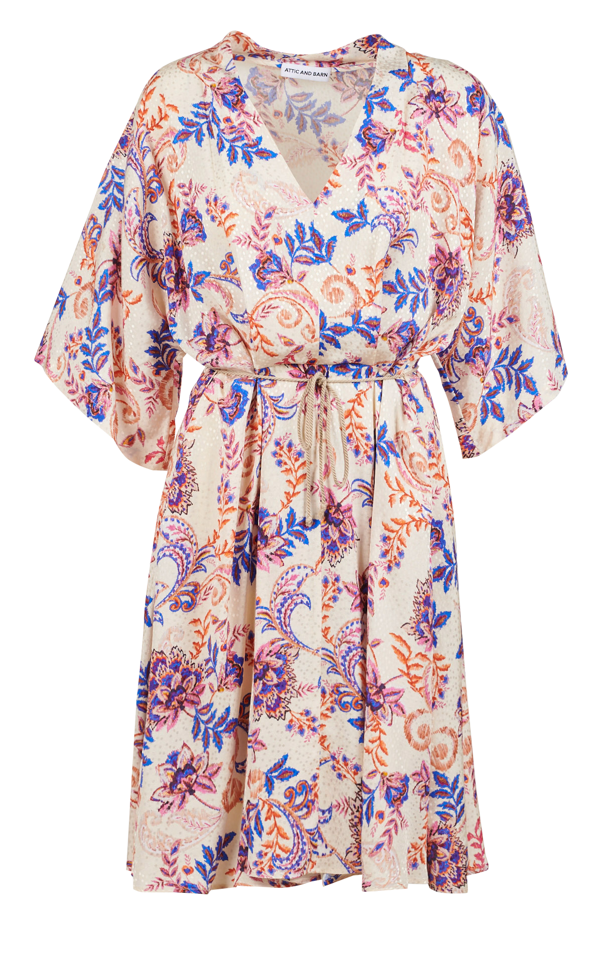 Short flared printed dress ATTIC AND BARN Multicolored