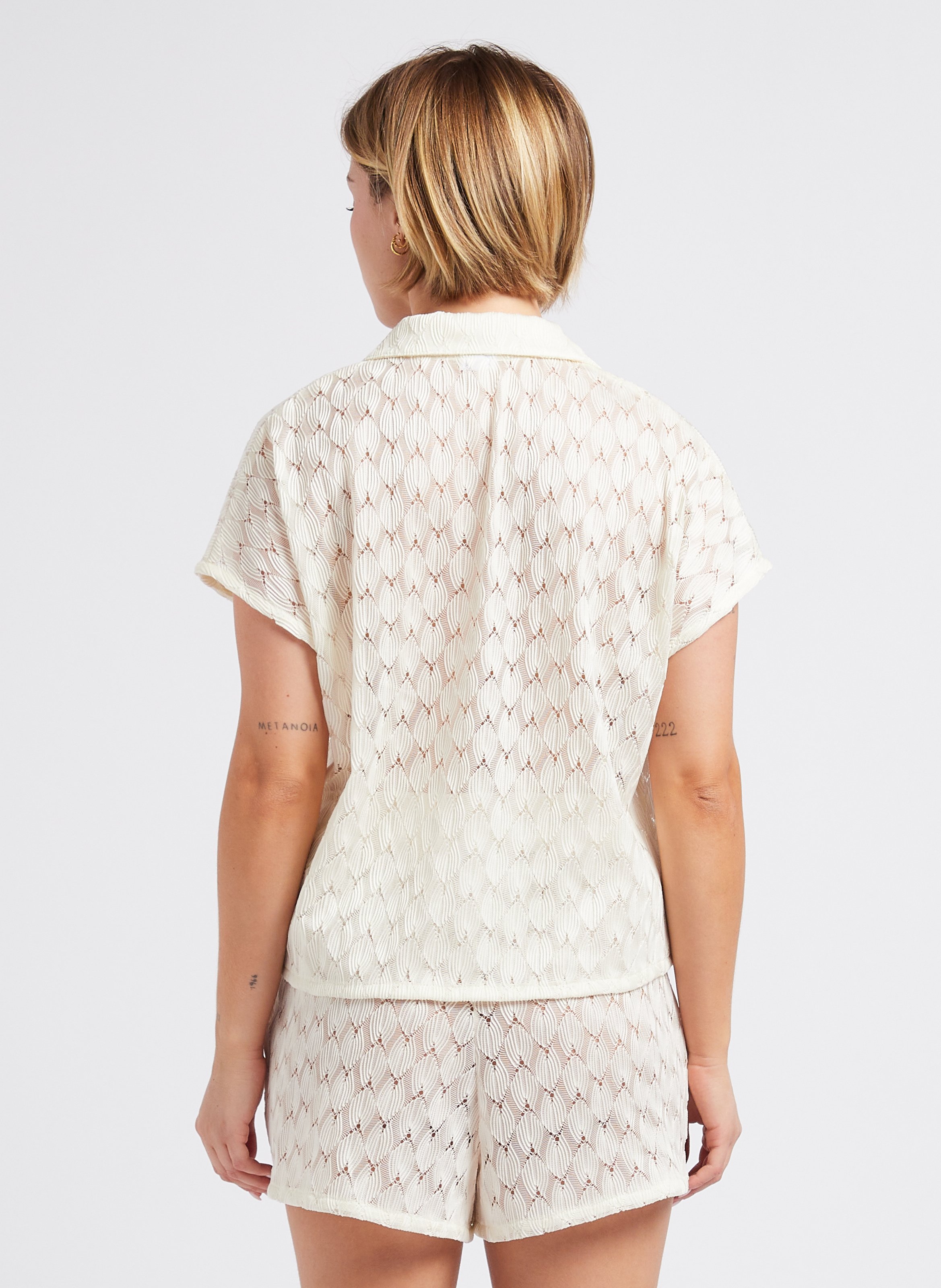 Short-sleeved loose-fit shirt LA NOUVELLE White