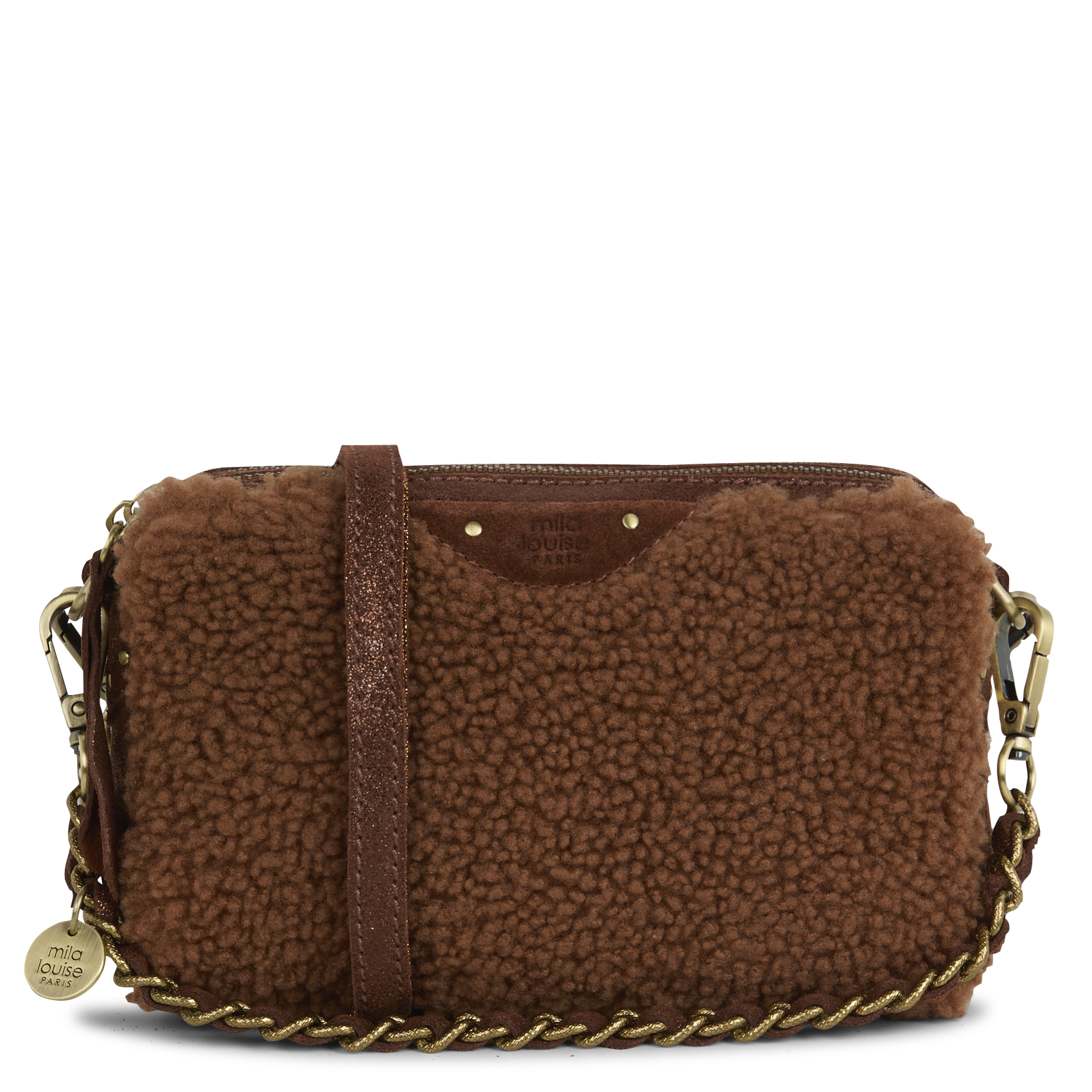 Dori leather shoulder bag MILA LOUISE Brown