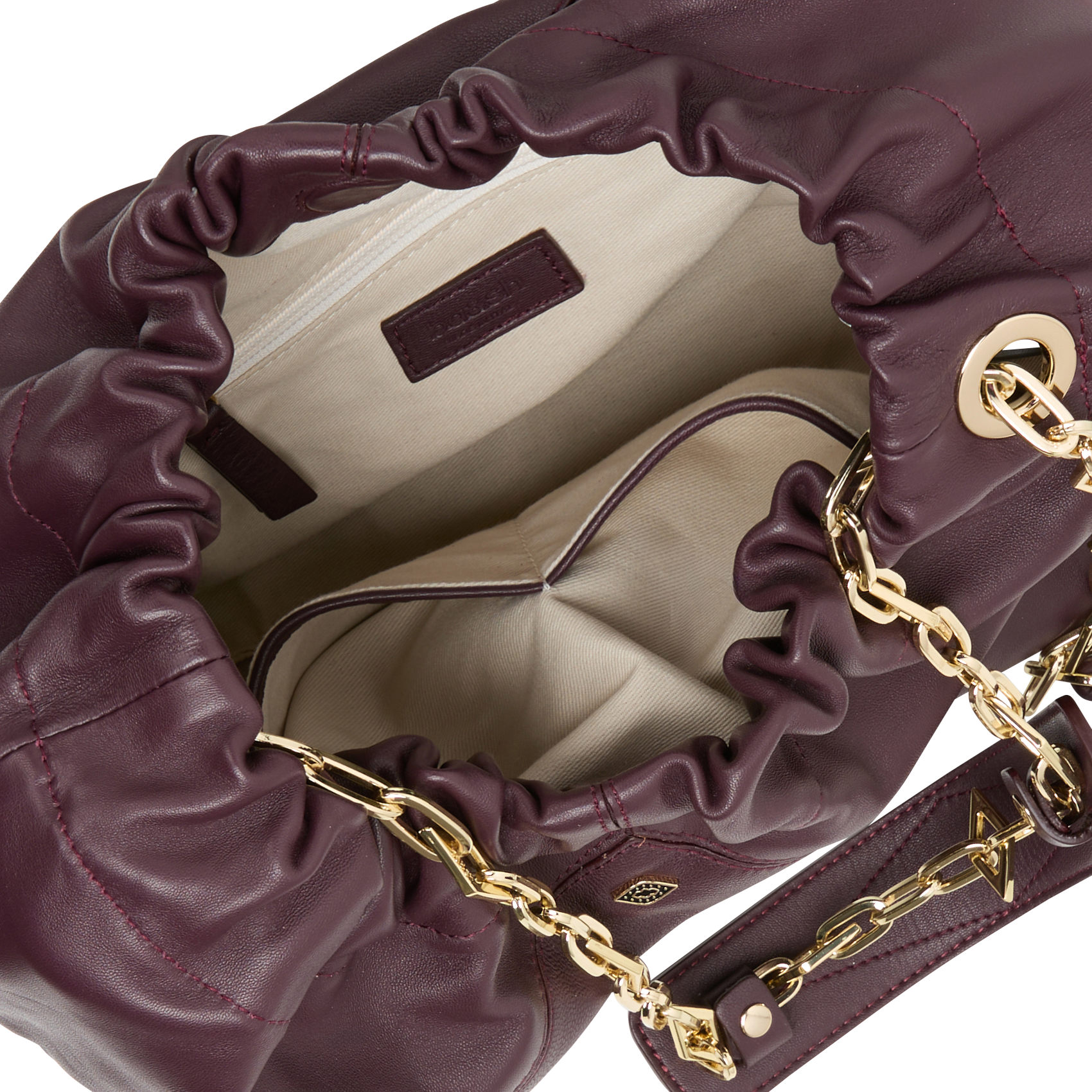 Sac porté épaule en cuir BA&SH Prune