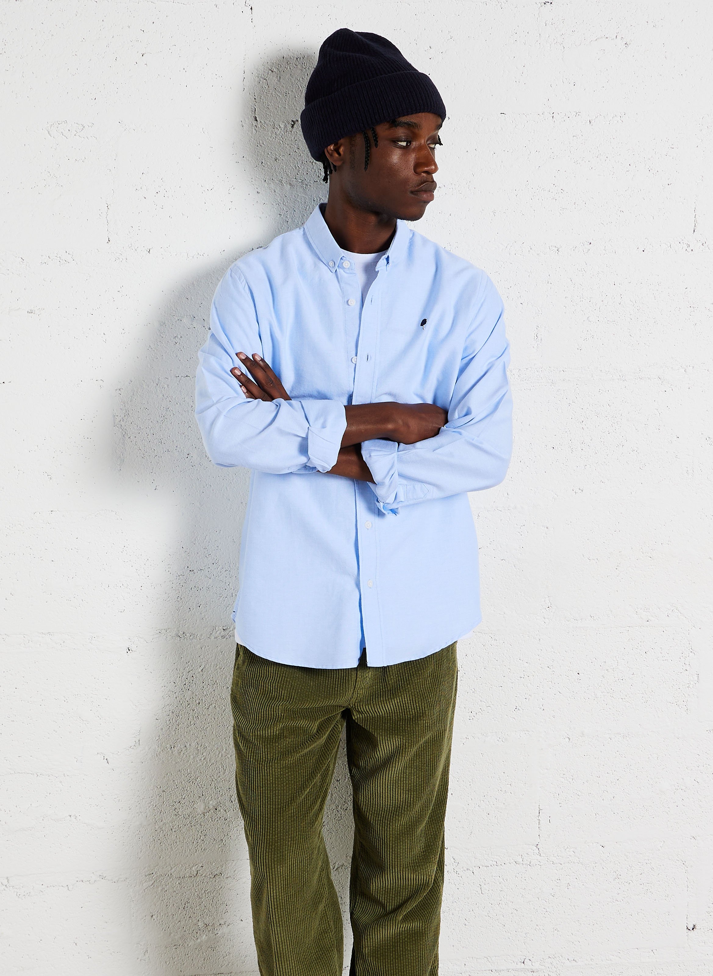 Chemise col classique en coton FAGUO Bleu