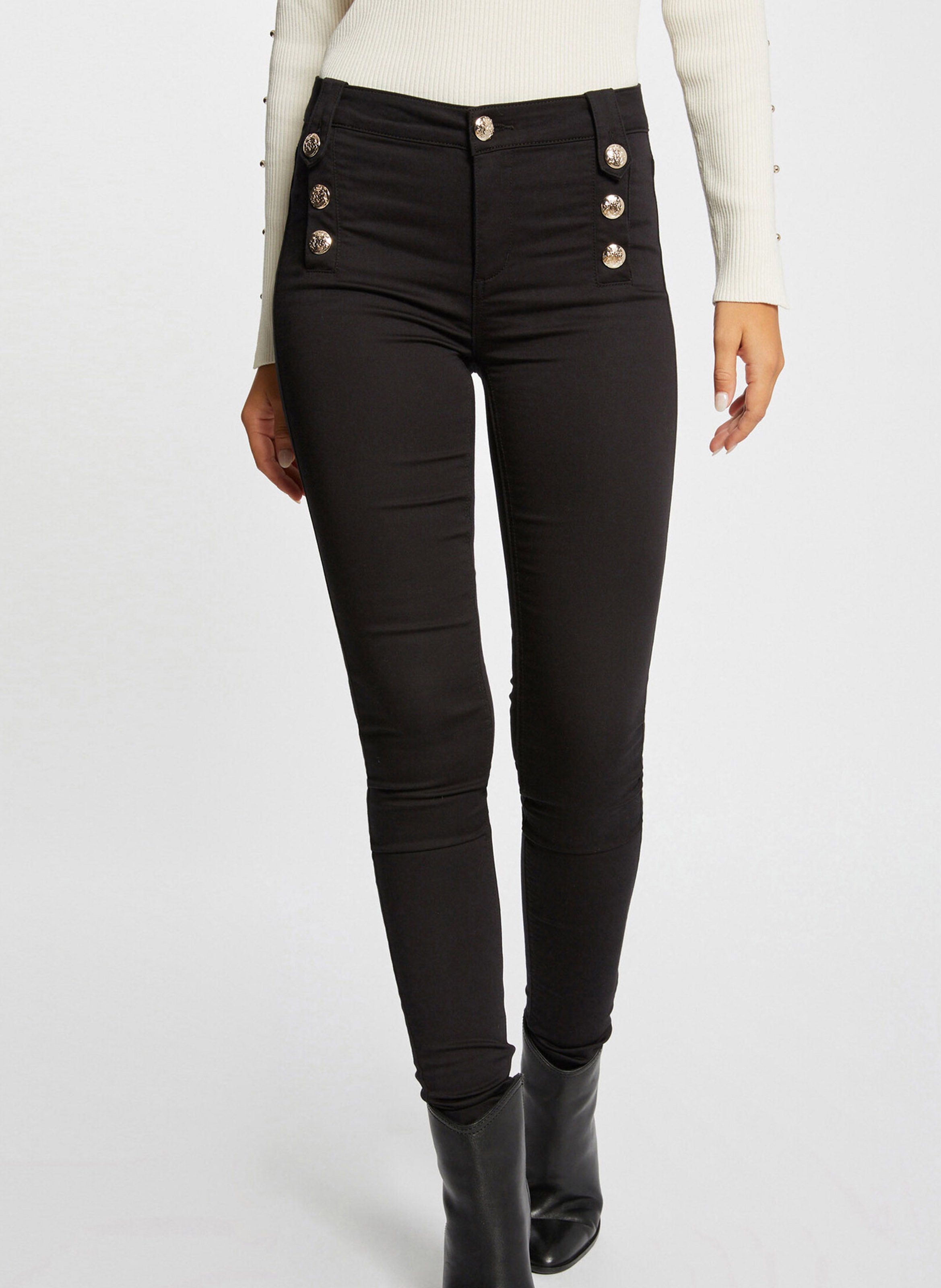 Skinny broek - katoenblend MORGAN Zwart