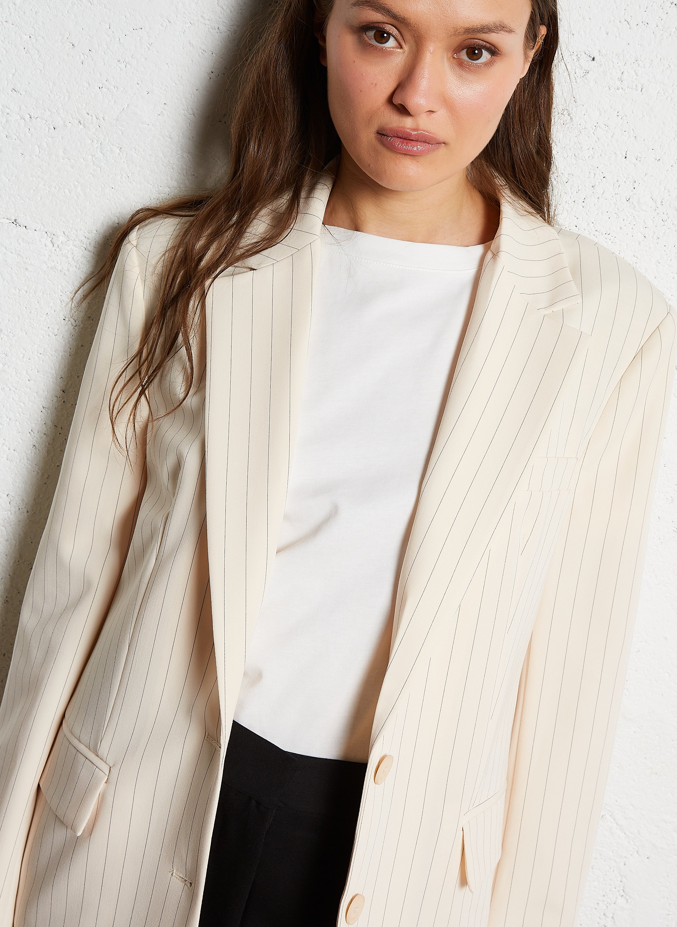 Gestreepte blazer IMPERIAL Wit