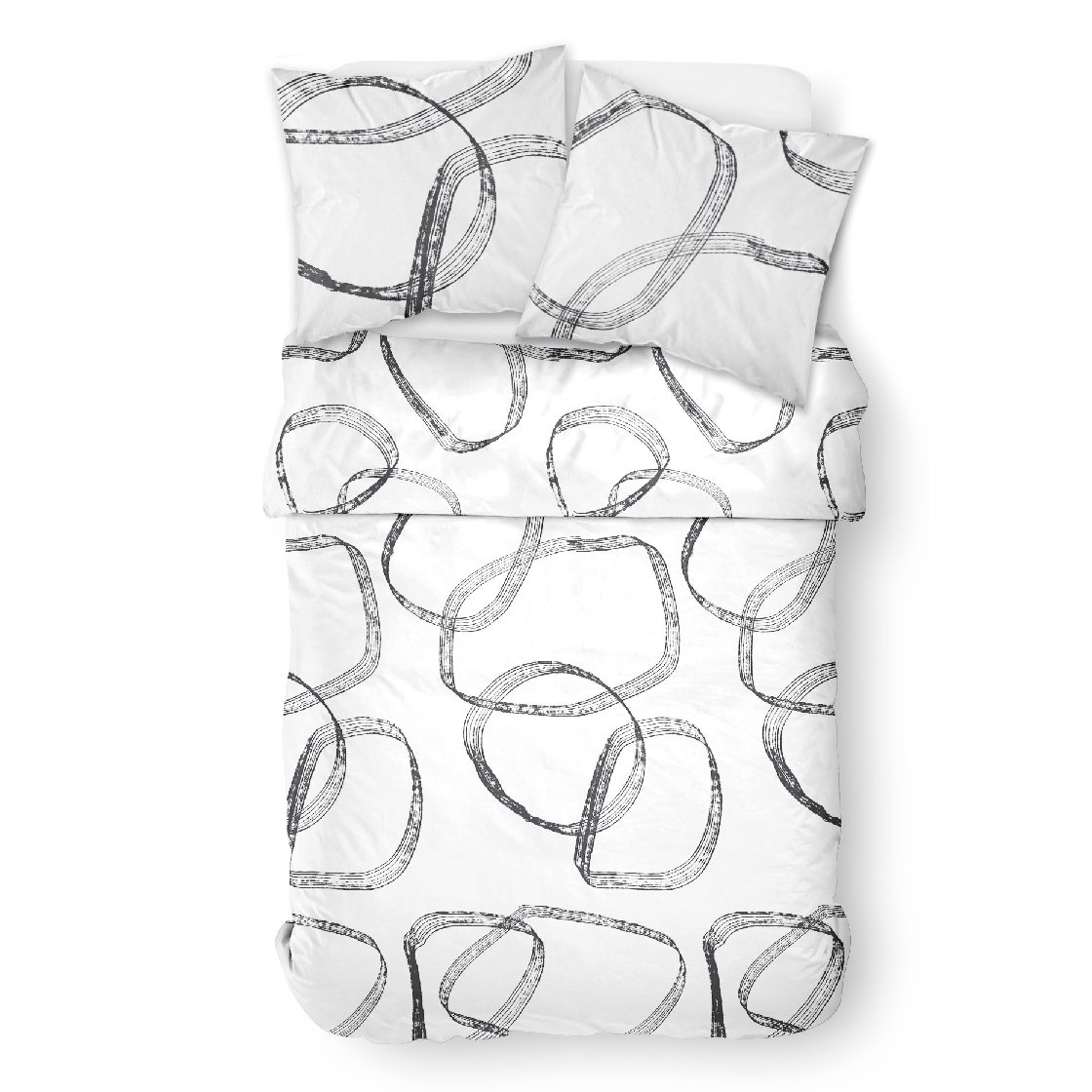 Printed cotton bedding set TODAY LINGE DE MAISON White