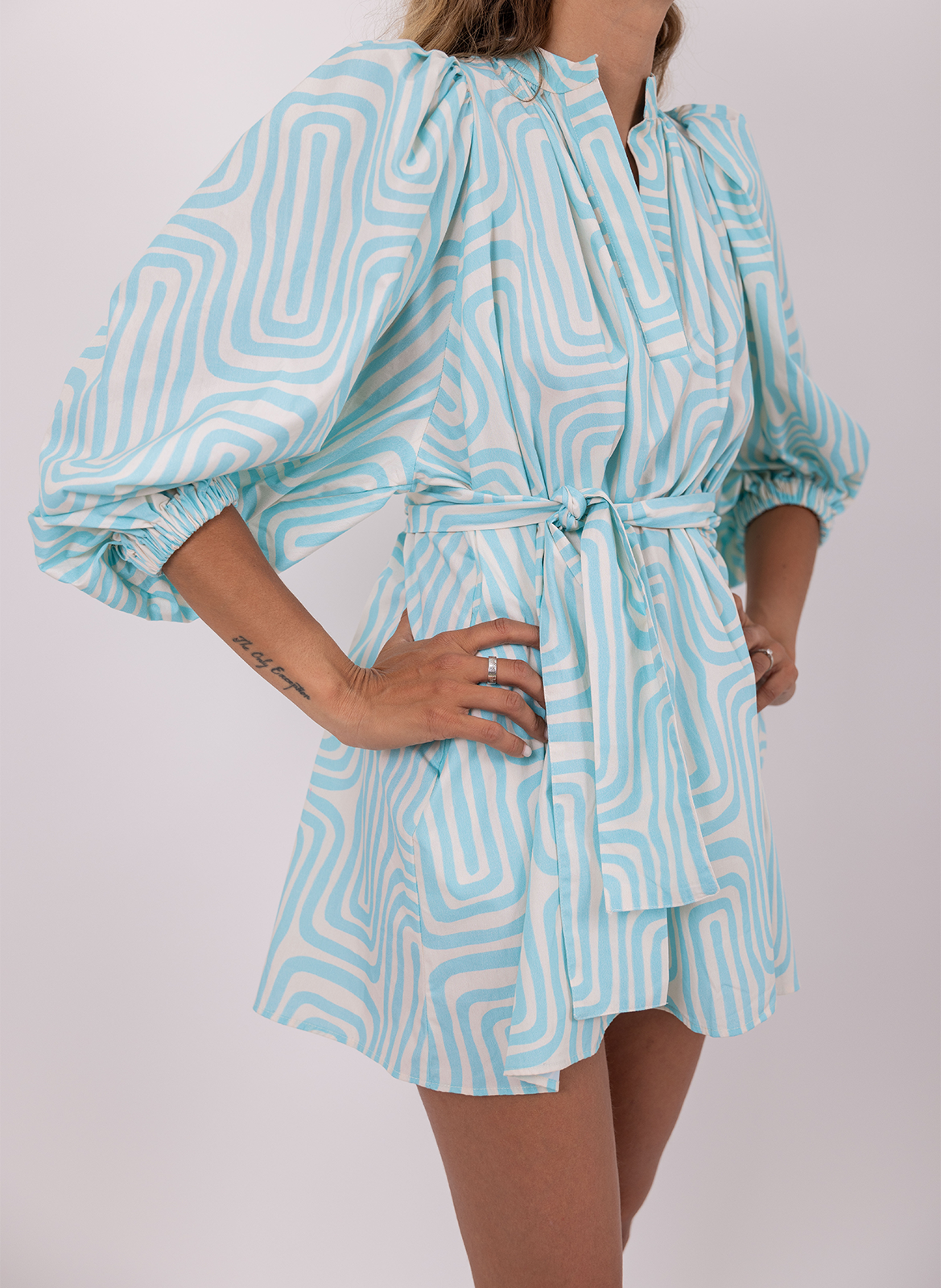 Robe ample courte en coton SUNDRESS Bleu