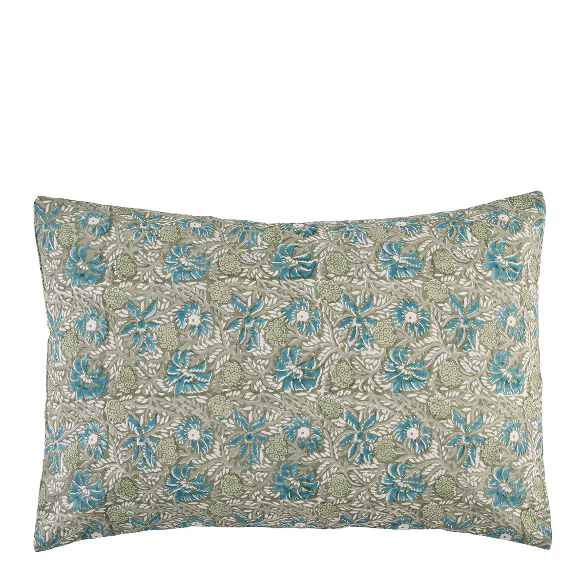 Cotton jungle cushion cover BLANC D'IVOIRE Green