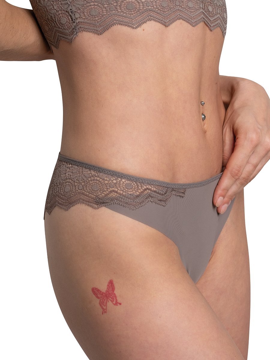 Cotton tanga PASSIONATA Grey