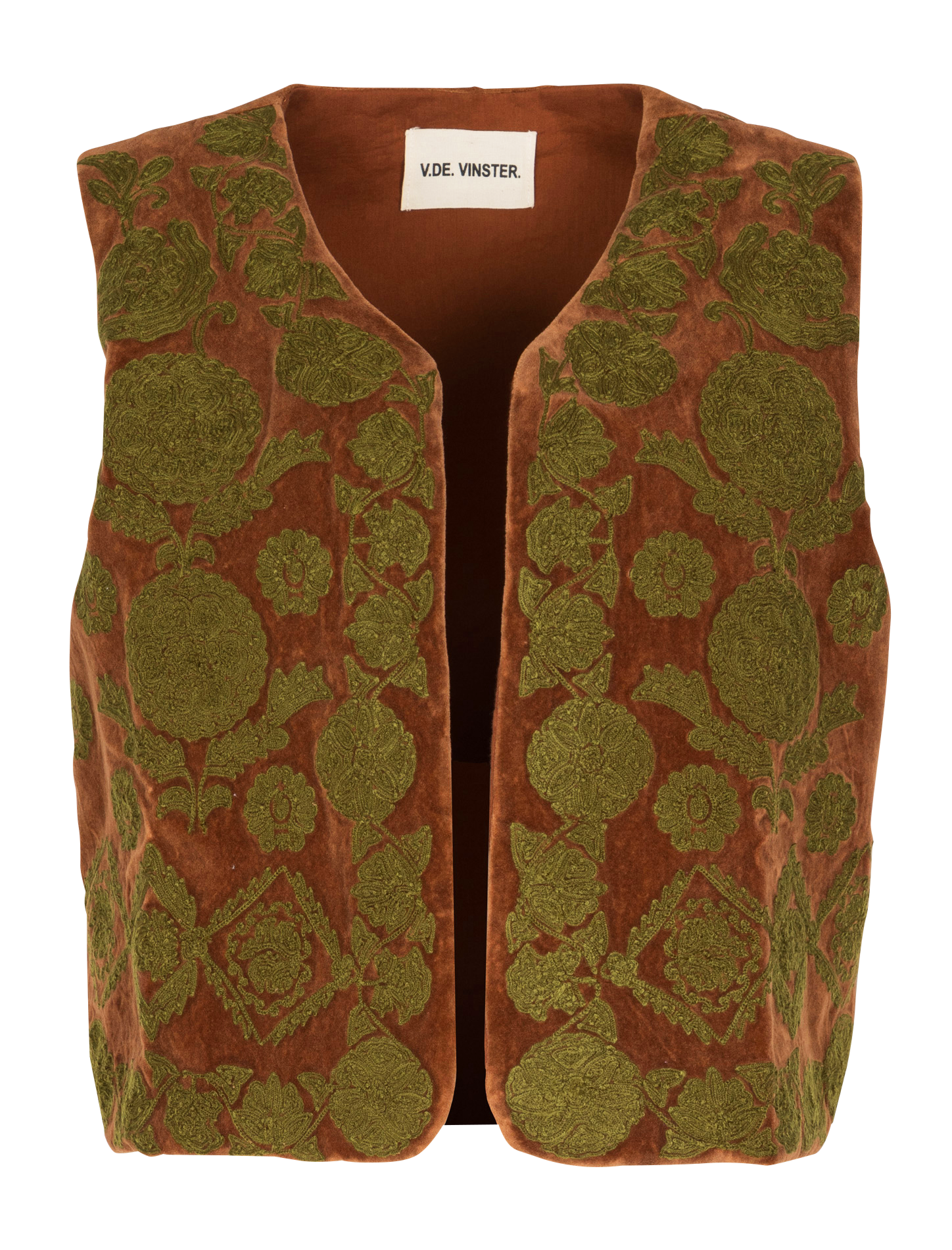 Short velvet embroidered bolero V DE VINSTER Khaki